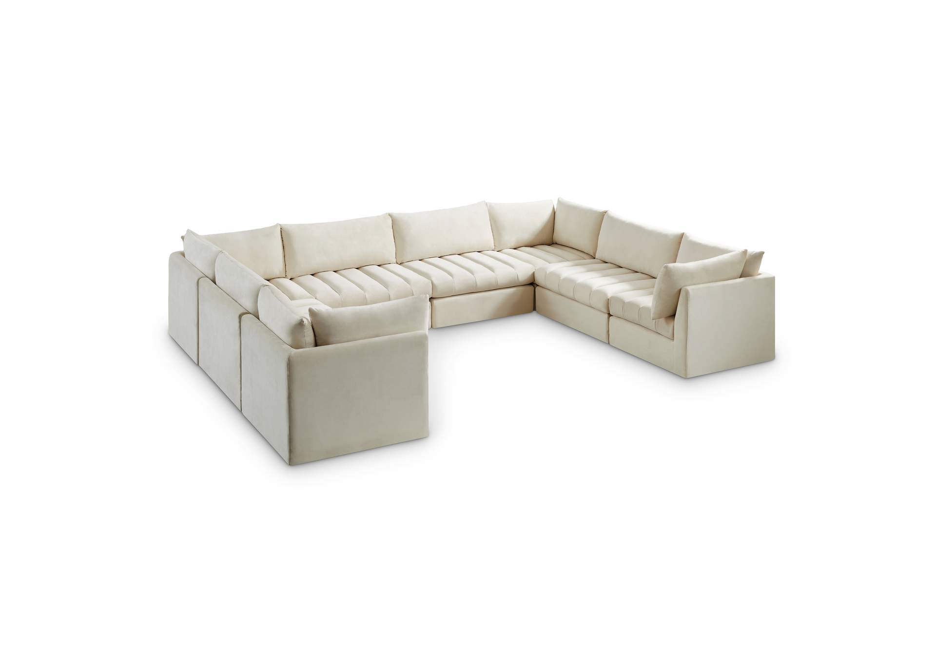 Jacob Cream Velvet Modular Sectional,Meridian Furniture