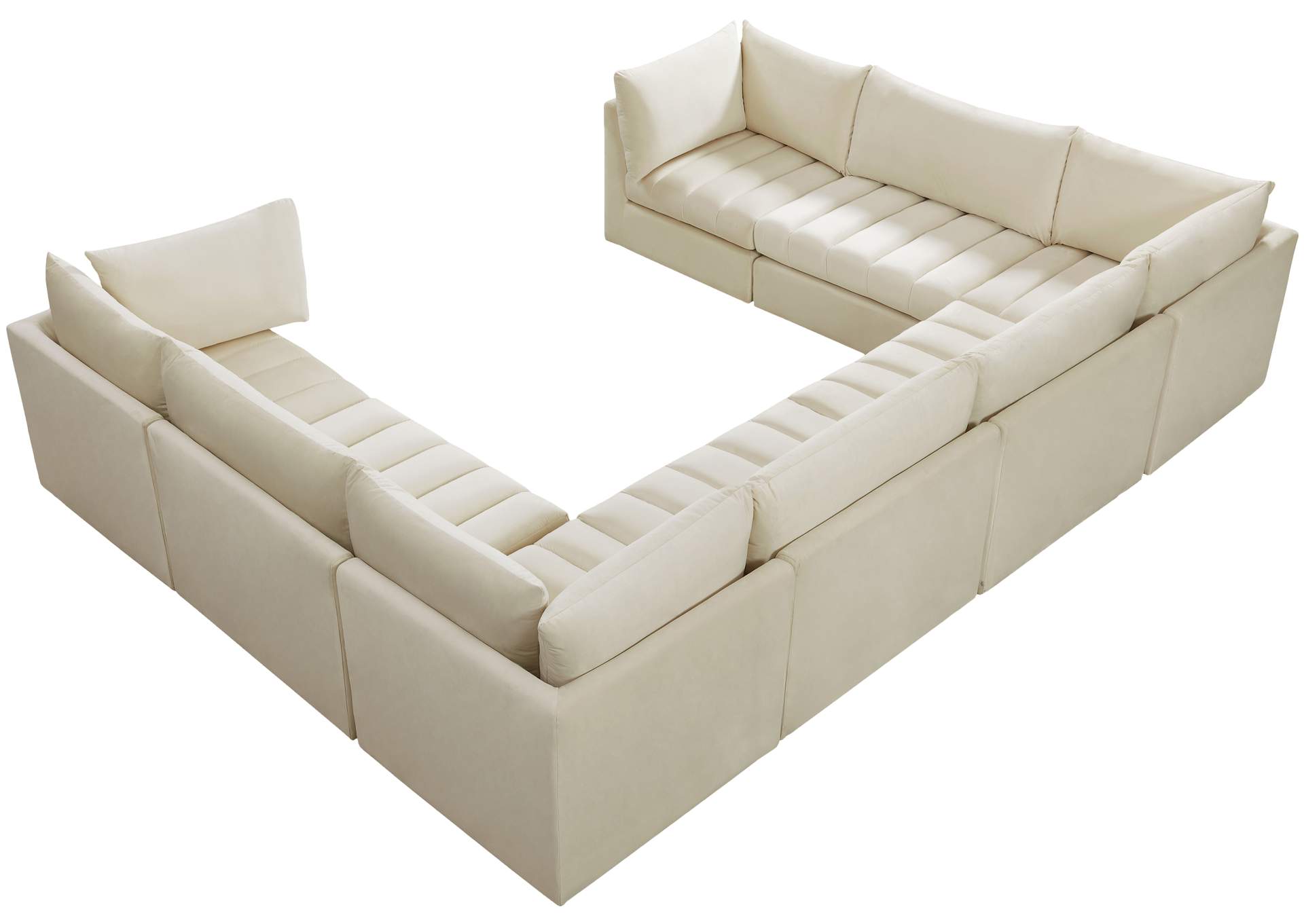 Jacob Cream Velvet Modular Sectional,Meridian Furniture