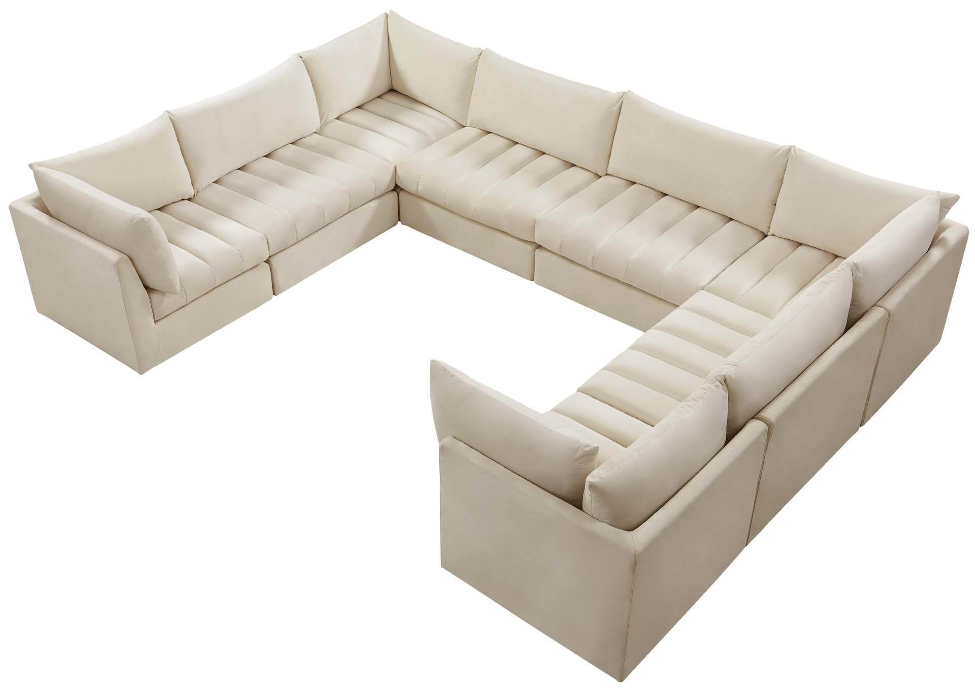 Jacob Cream Velvet Modular Sectional,Meridian Furniture