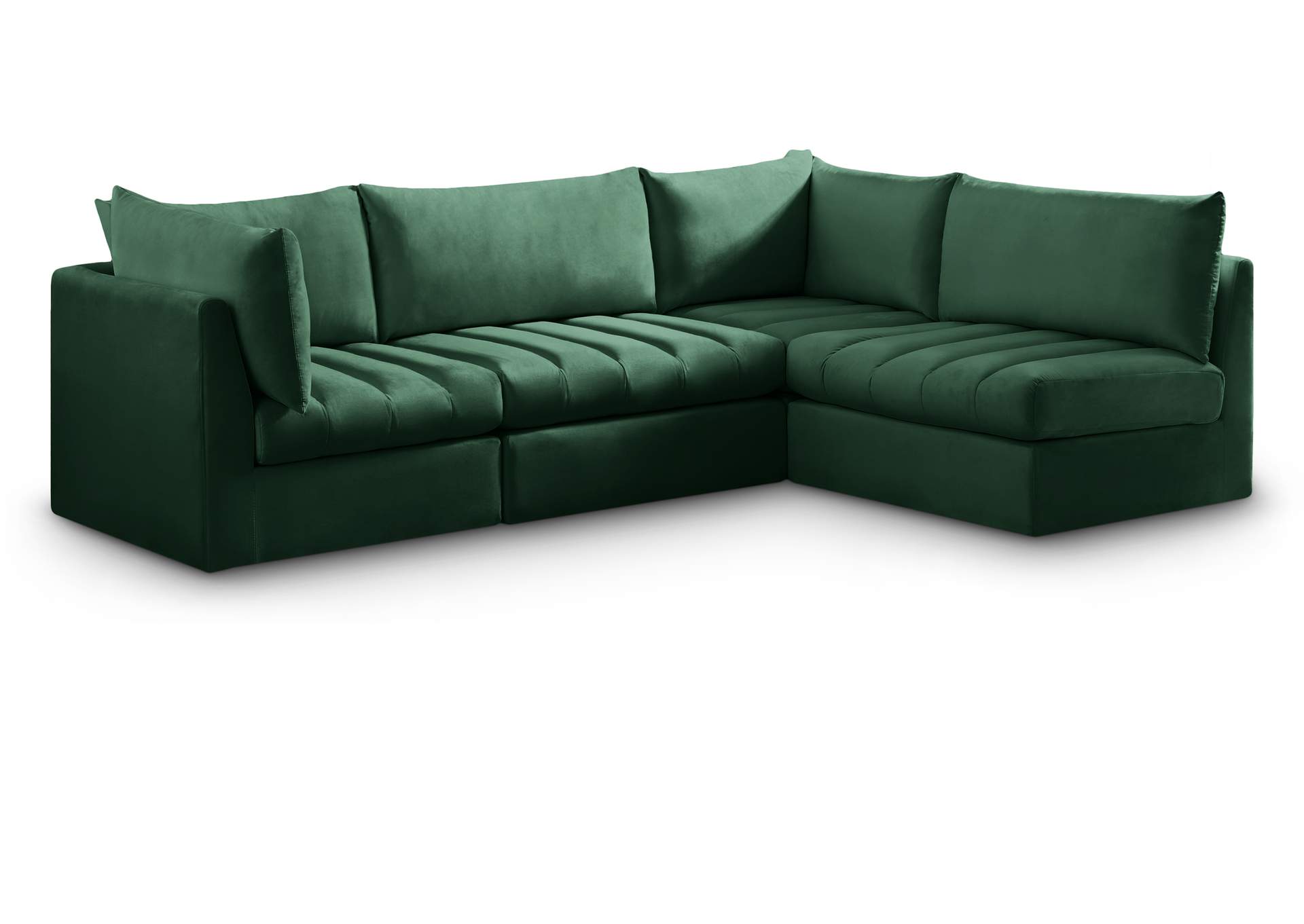 Jacob Green Velvet Modular Sectional,Meridian Furniture