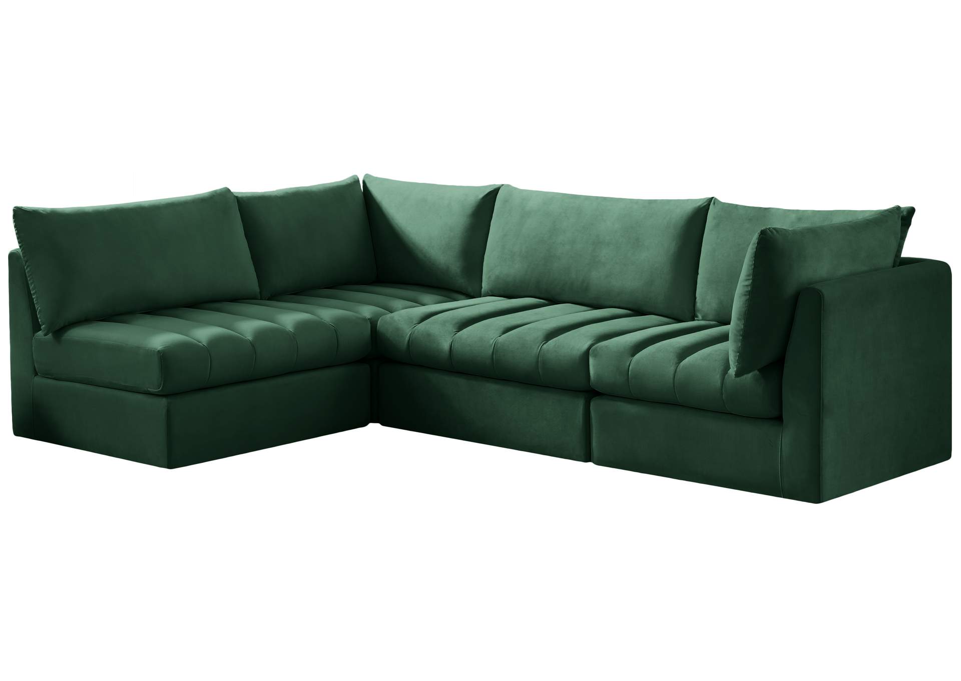 Jacob Green Velvet Modular Sectional,Meridian Furniture