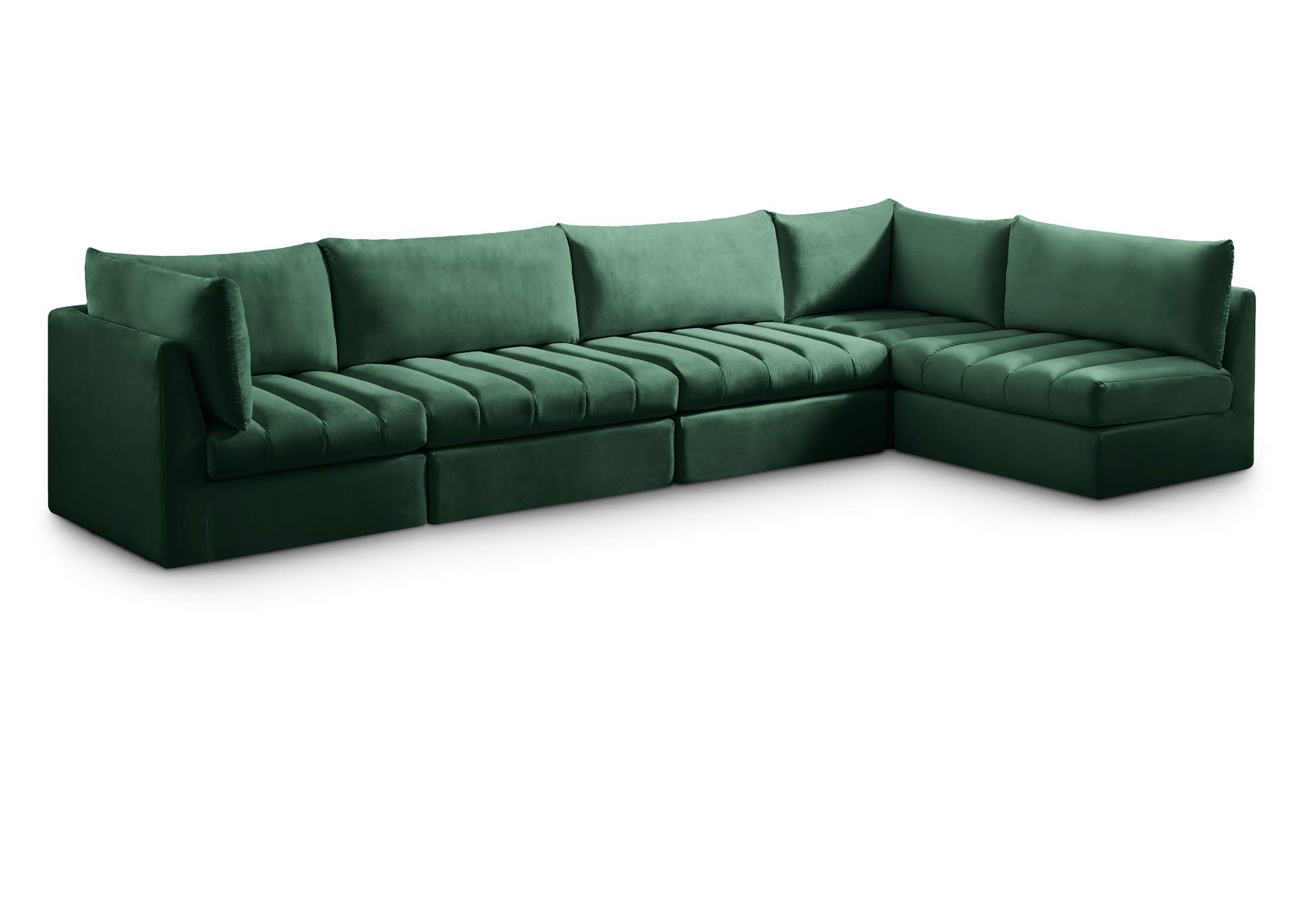 Jacob Green Velvet Modular Sectional,Meridian Furniture