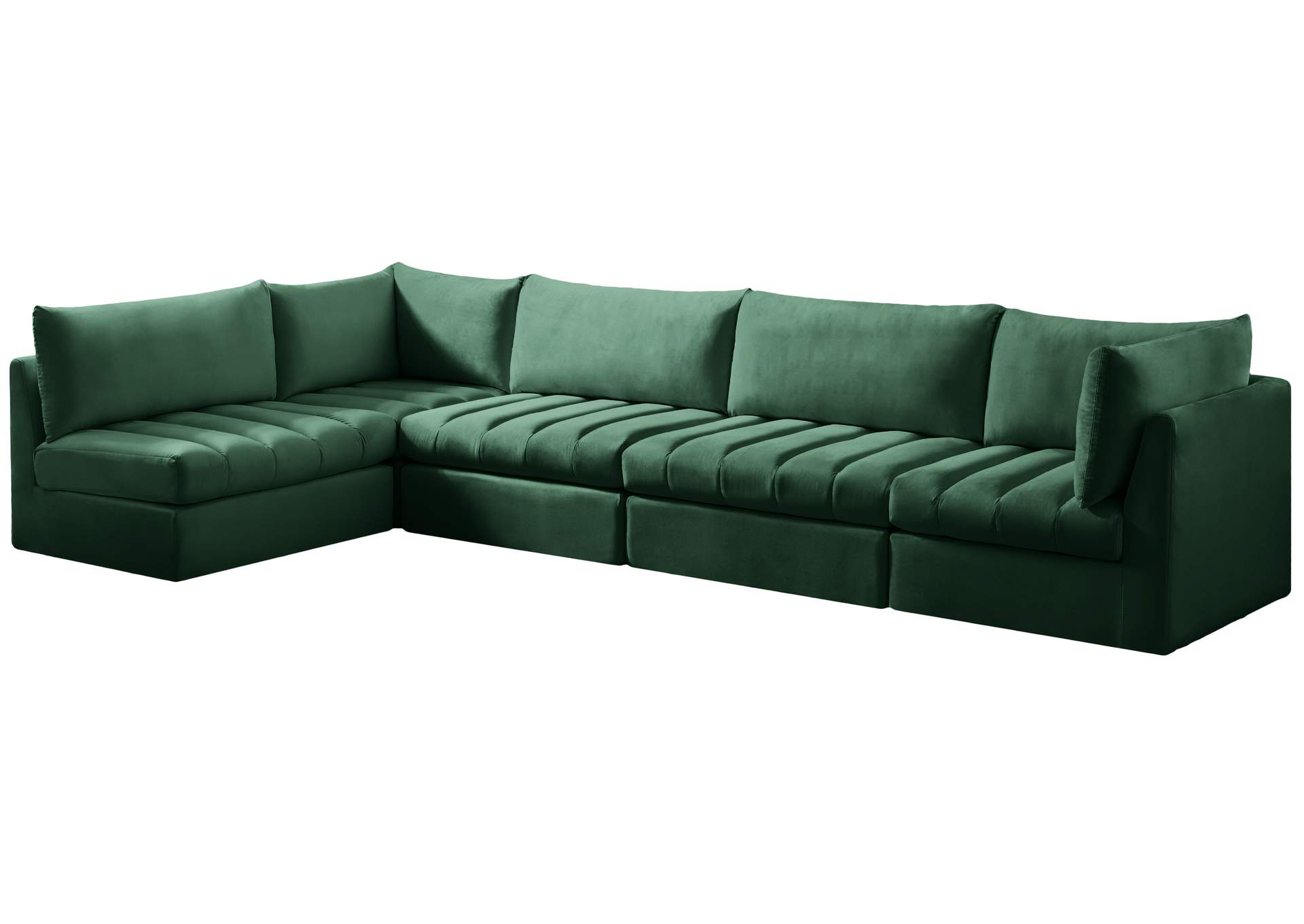 Jacob Green Velvet Modular Sectional,Meridian Furniture