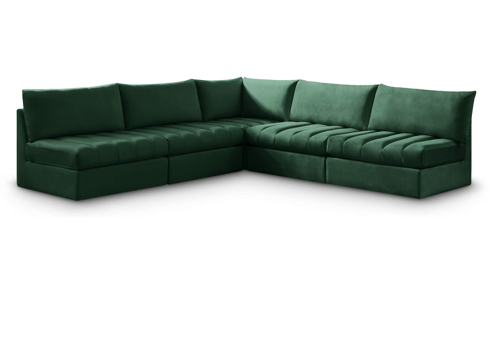 Jacob Green Velvet Modular Sectional,Meridian Furniture