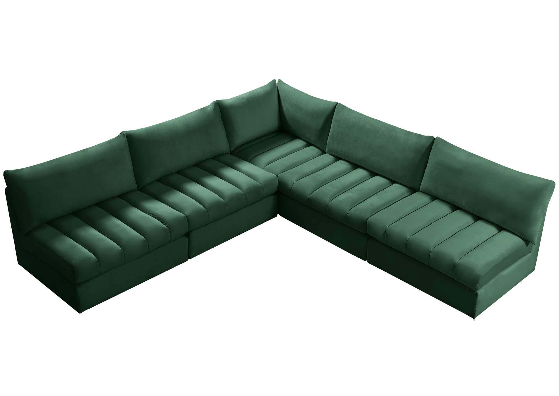 Jacob Green Velvet Modular Sectional,Meridian Furniture