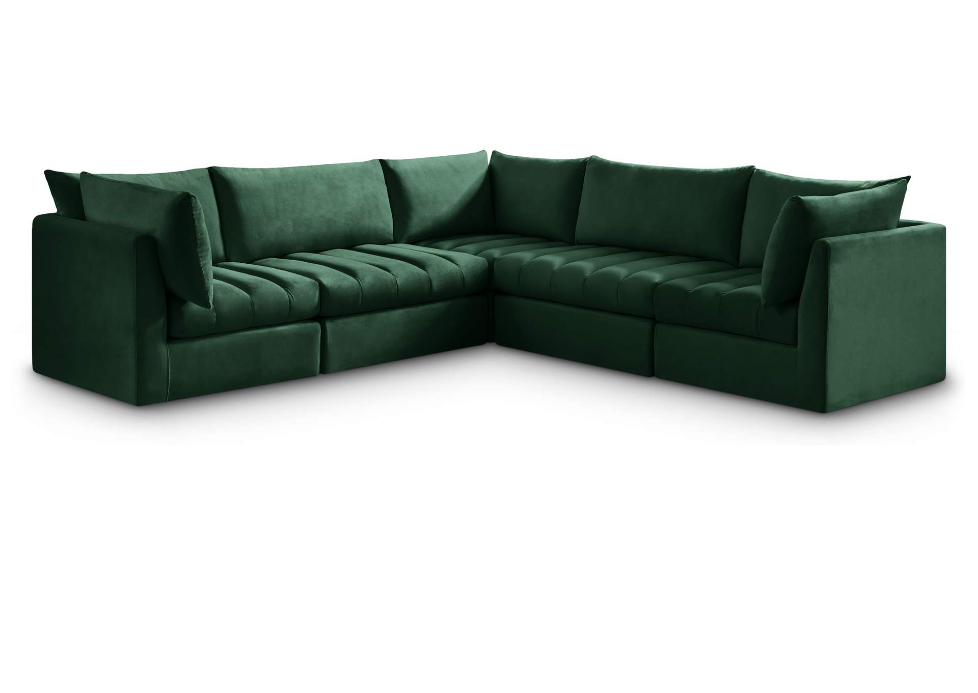 Jacob Green Velvet Modular Sectional,Meridian Furniture