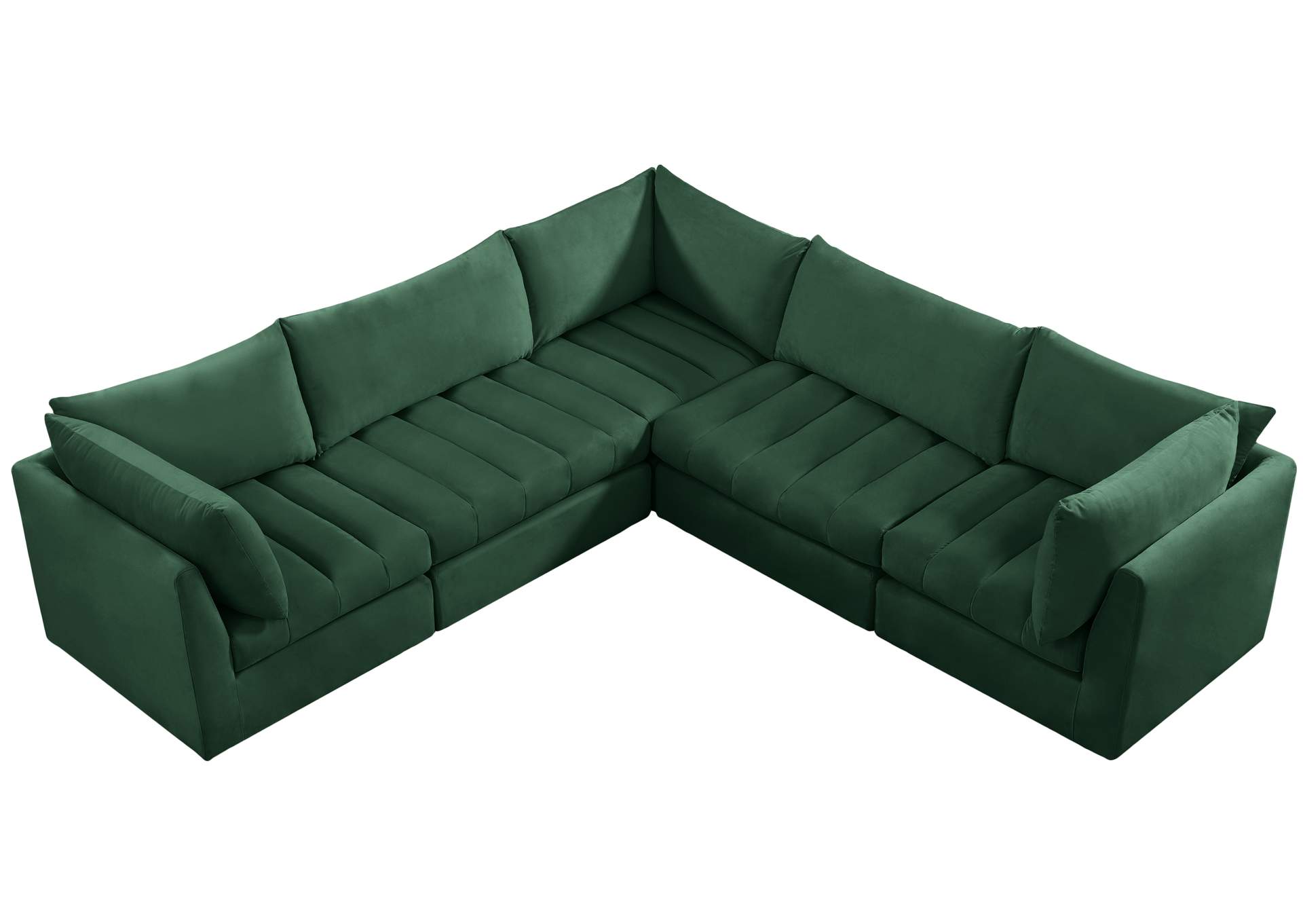 Jacob Green Velvet Modular Sectional,Meridian Furniture