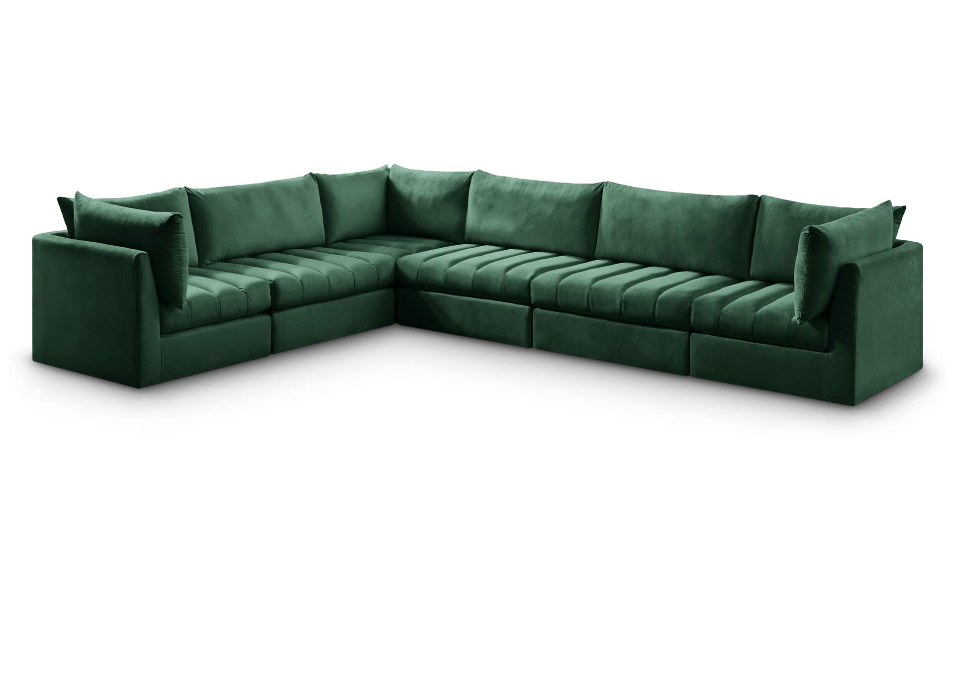 Jacob Green Velvet Modular Sectional,Meridian Furniture