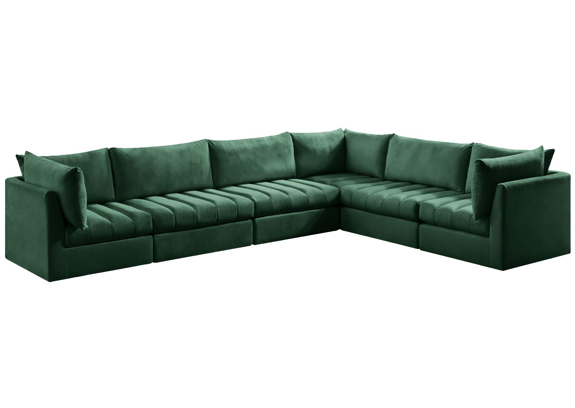 Jacob Green Velvet Modular Sectional,Meridian Furniture