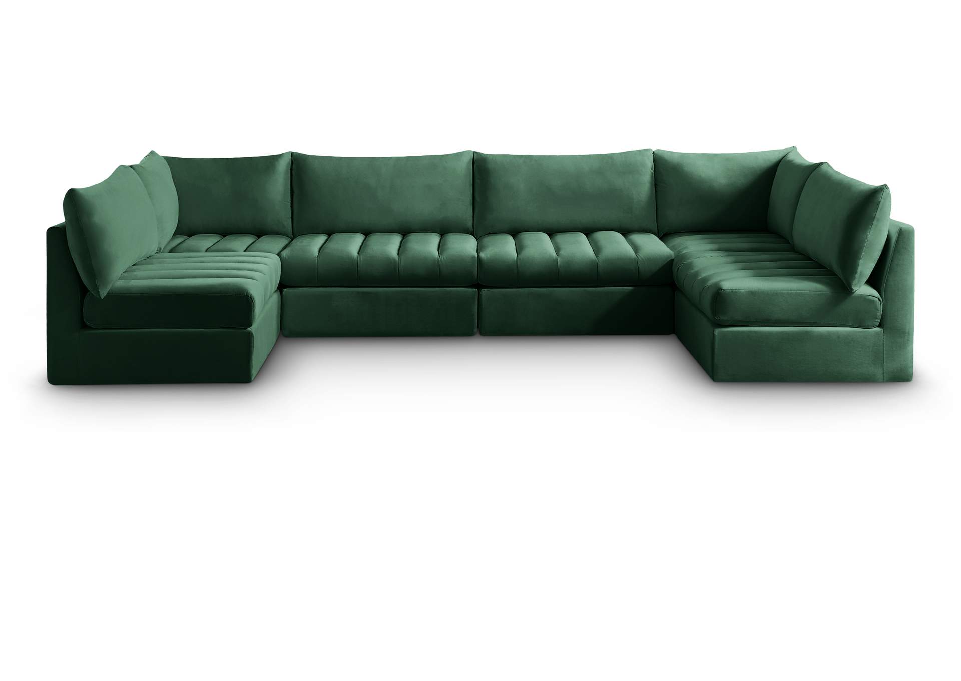 Jacob Green Velvet Modular Sectional,Meridian Furniture