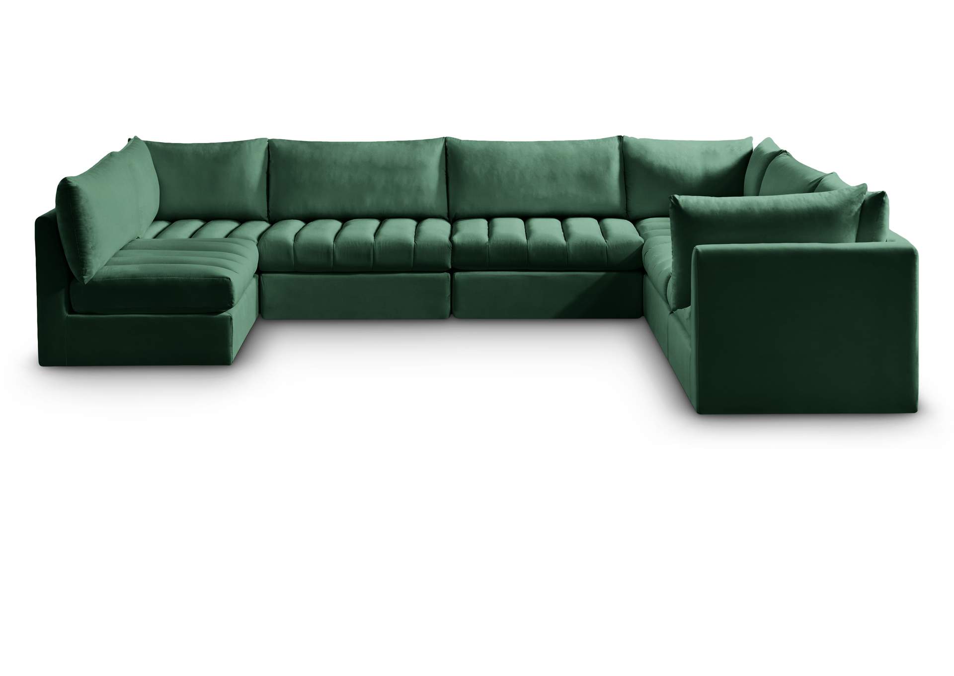 Jacob Green Velvet Modular Sectional,Meridian Furniture