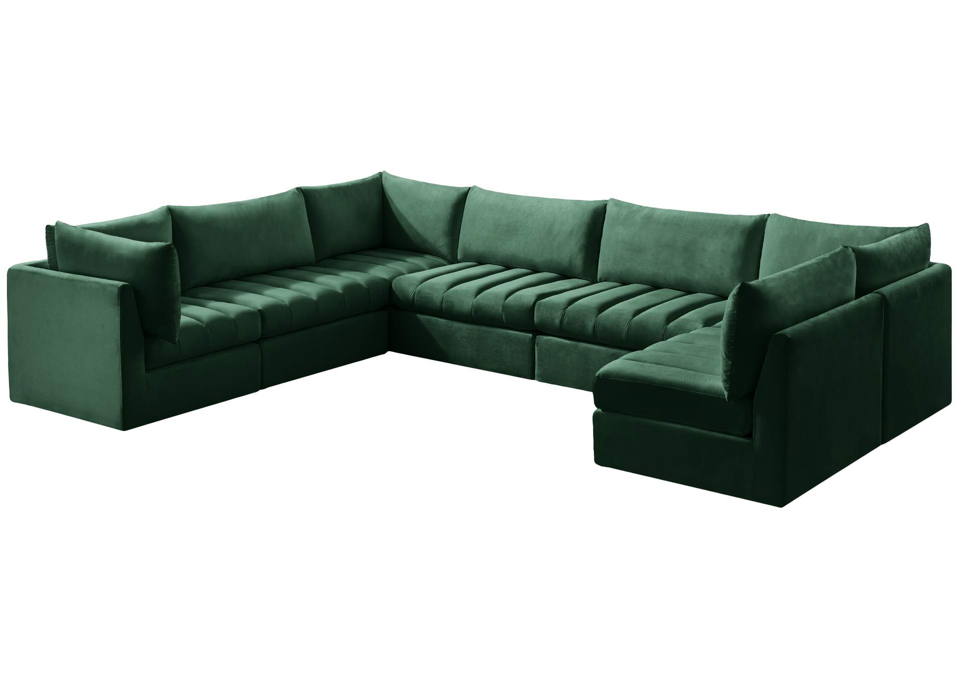 Jacob Green Velvet Modular Sectional,Meridian Furniture