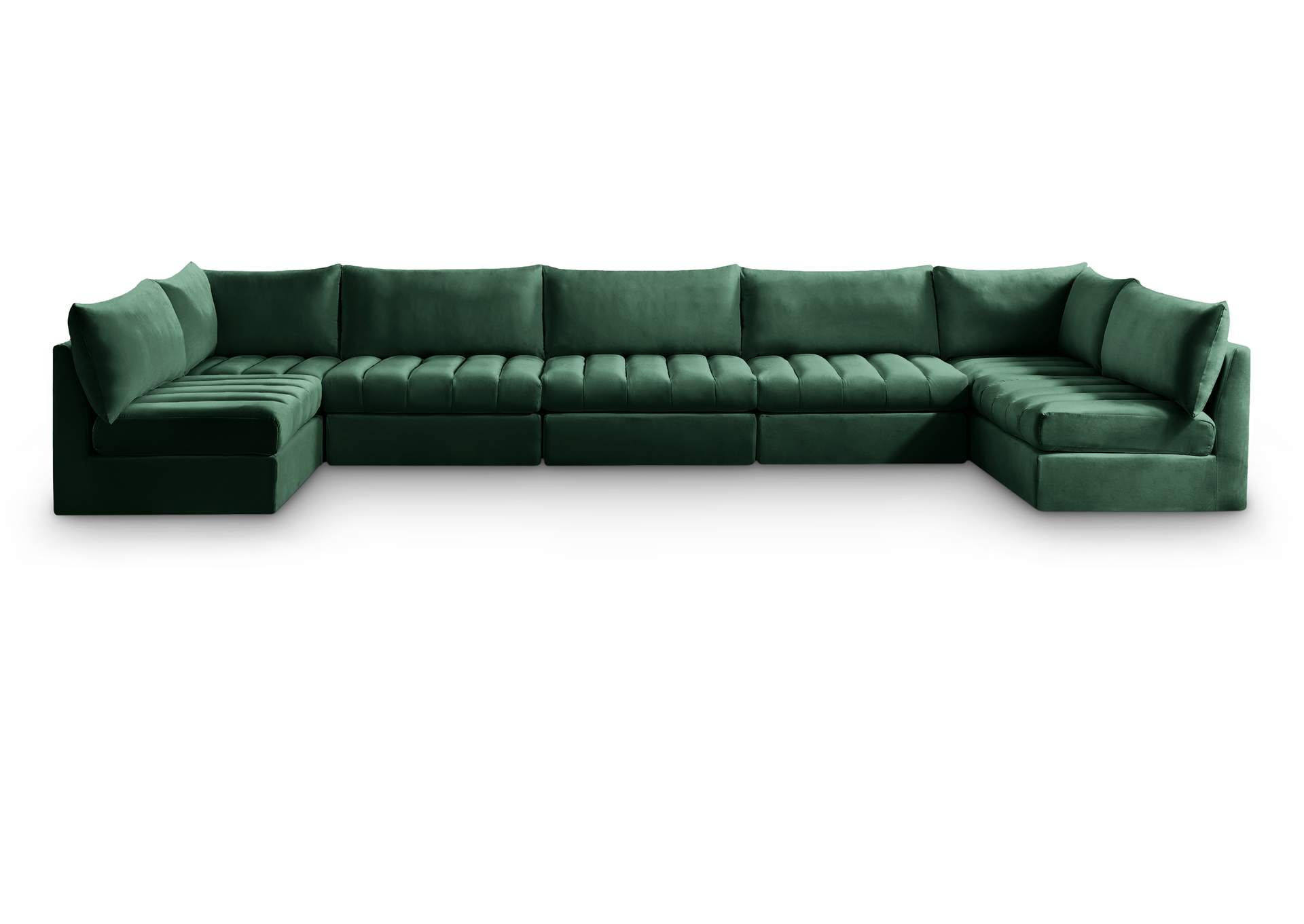 Jacob Green Velvet Modular Sectional,Meridian Furniture