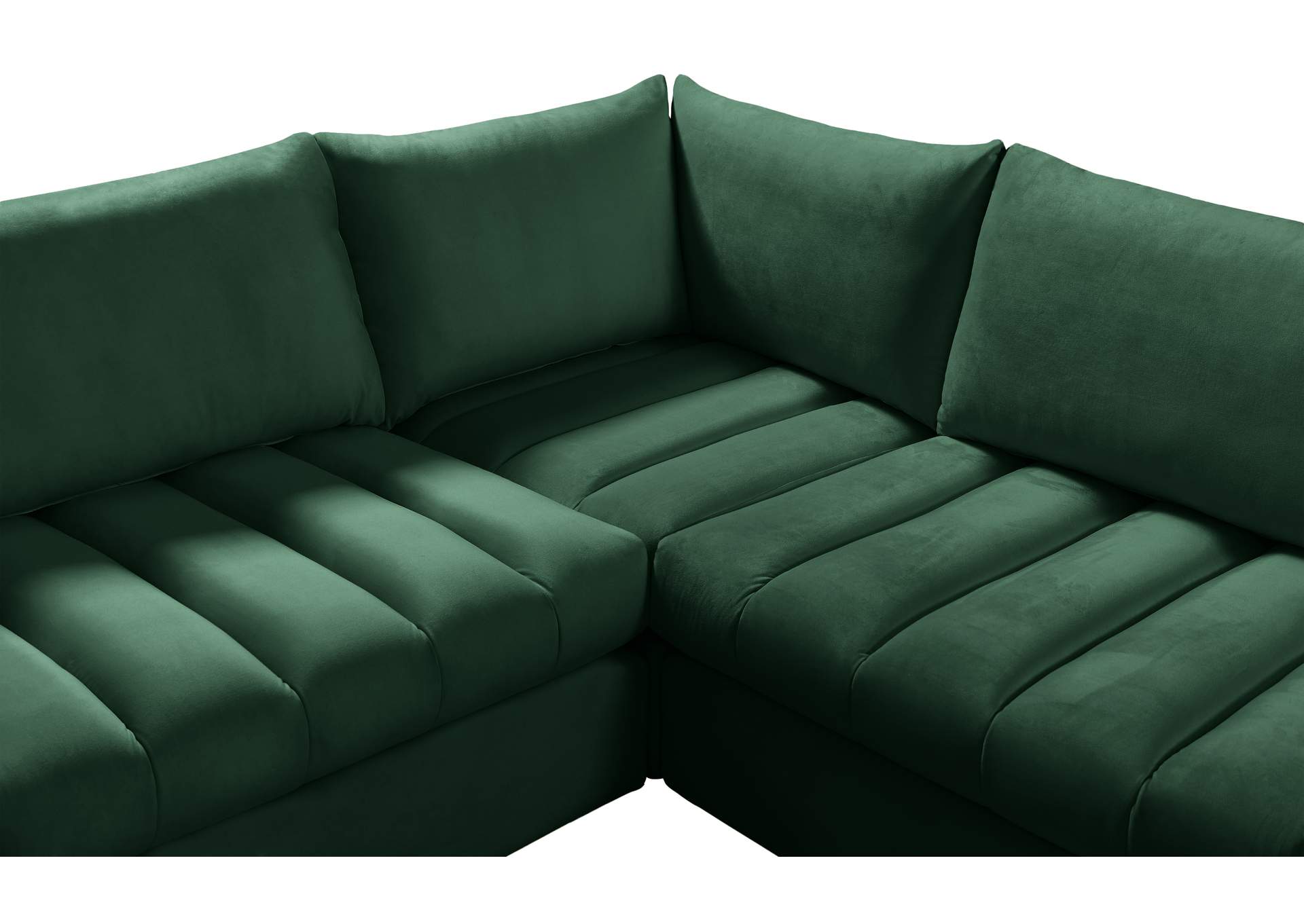 Jacob Green Velvet Modular Sectional,Meridian Furniture