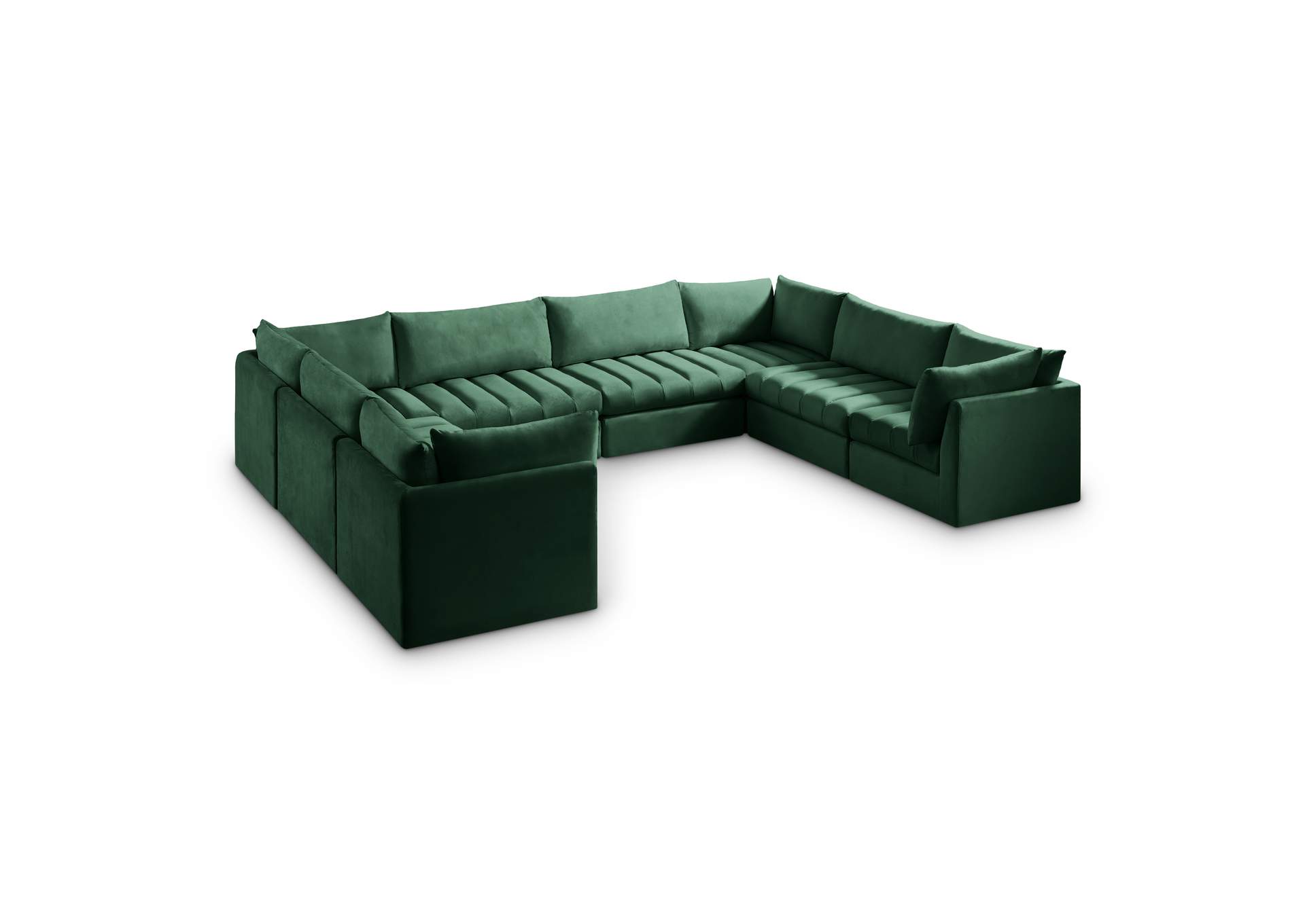 Jacob Green Velvet Modular Sectional,Meridian Furniture