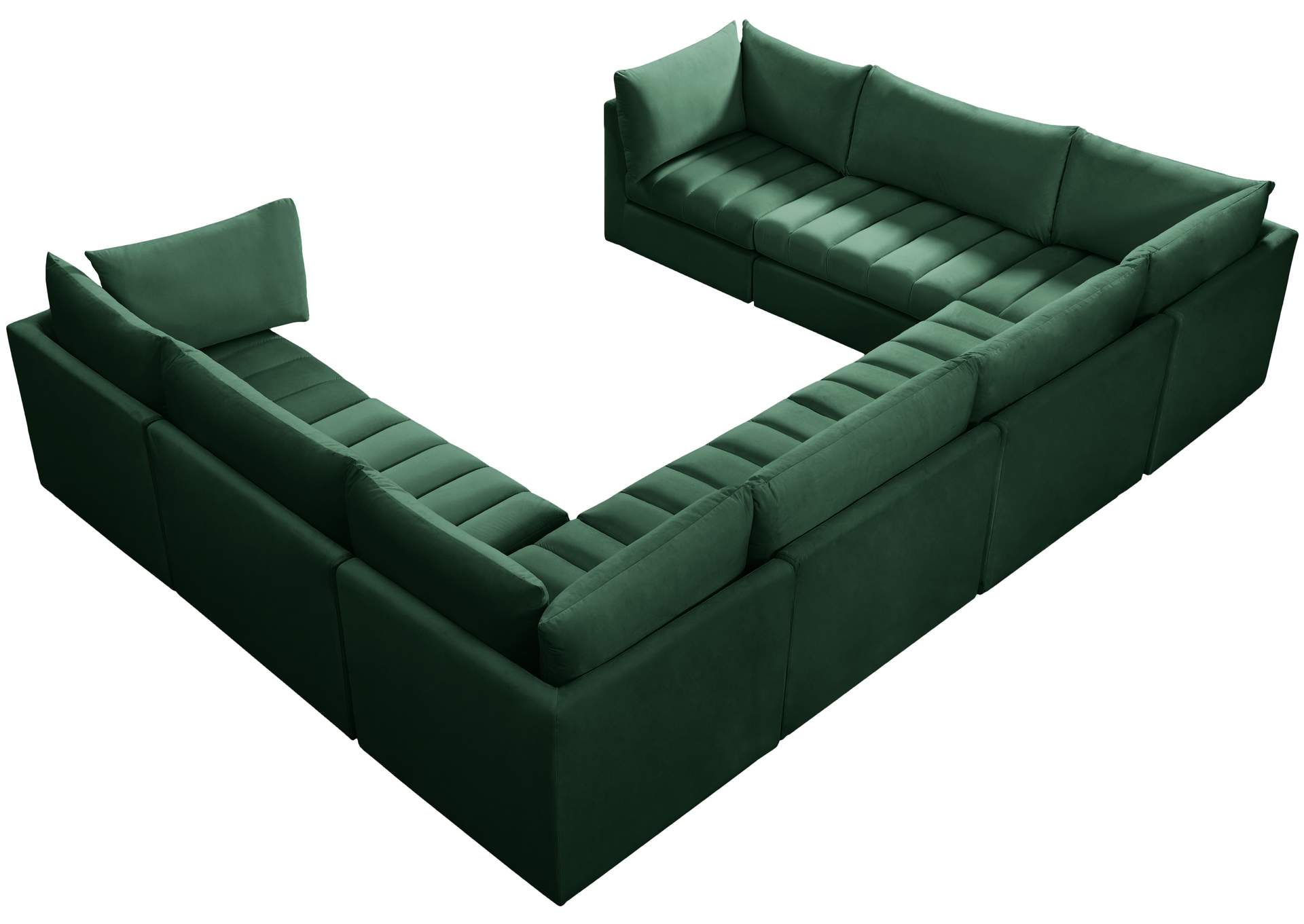 Jacob Green Velvet Modular Sectional,Meridian Furniture