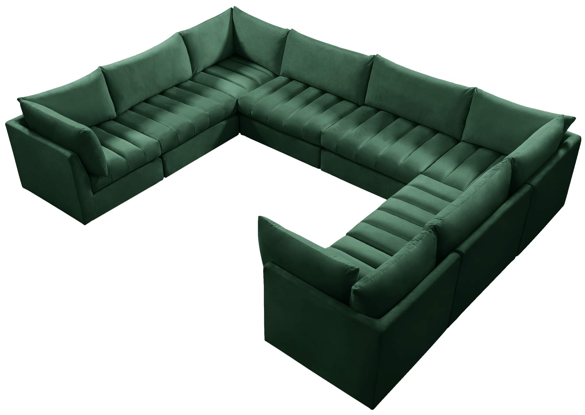 Jacob Green Velvet Modular Sectional,Meridian Furniture