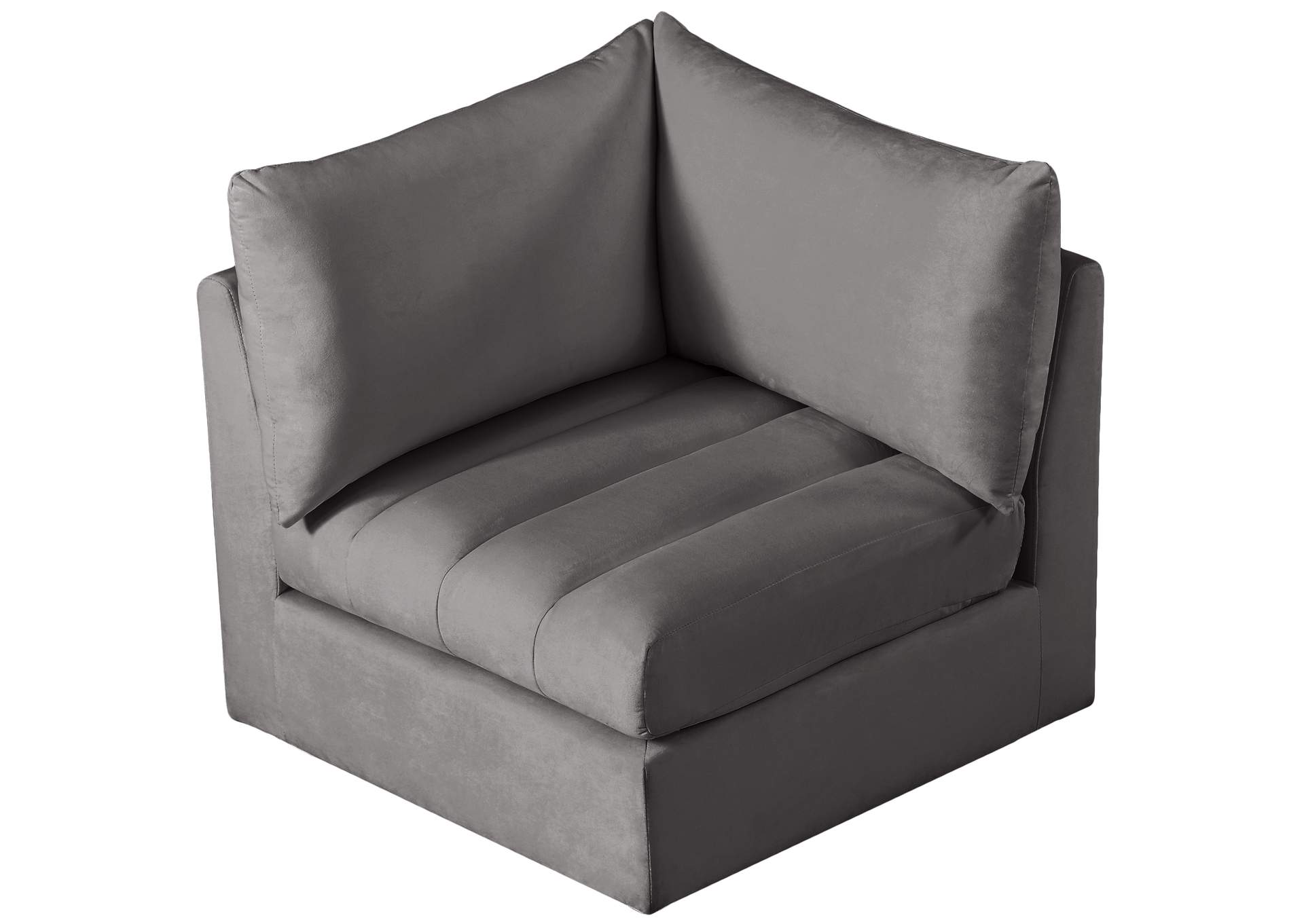 Jacob Grey Velvet Corner,Meridian Furniture