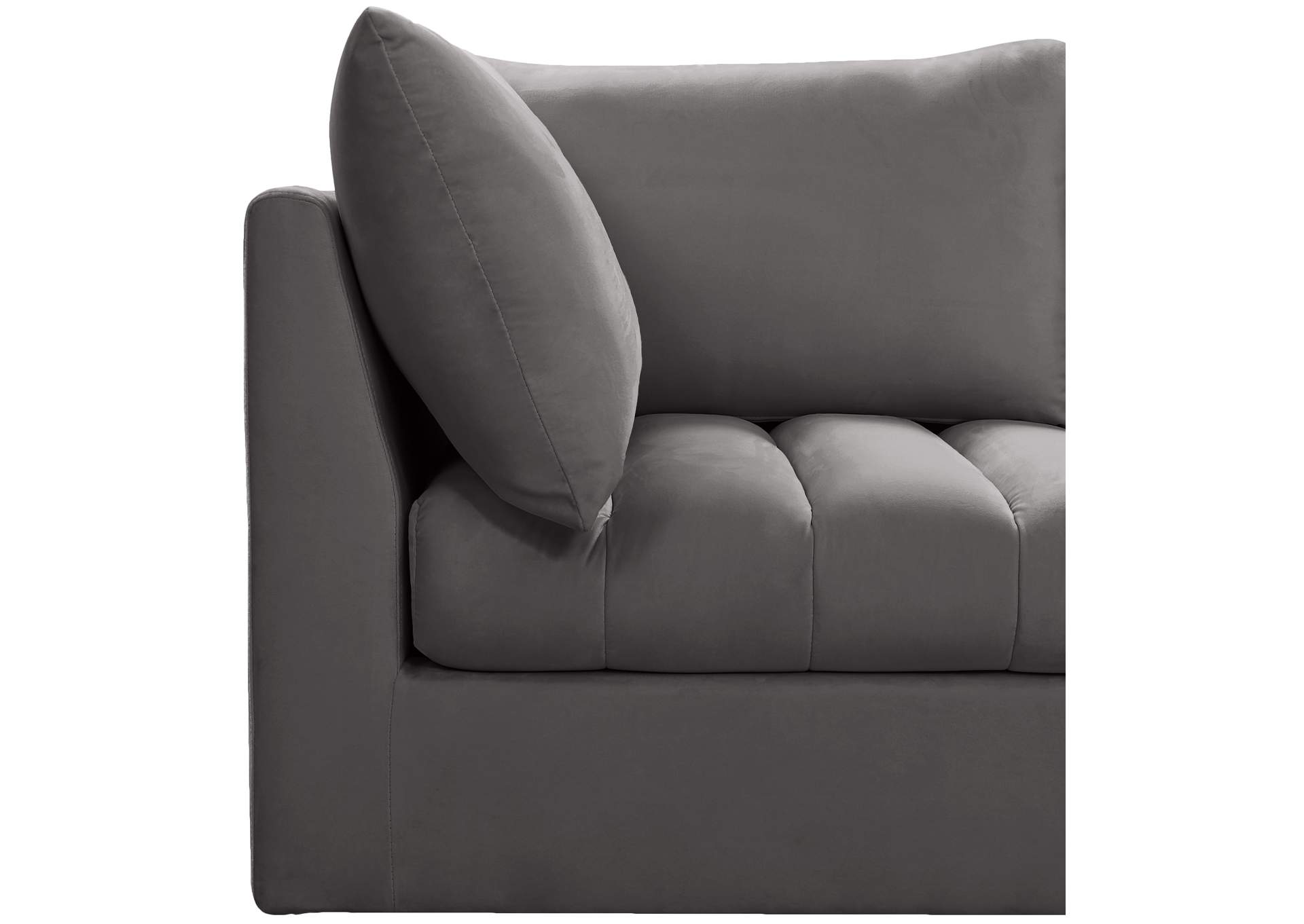 Jacob Grey Velvet Corner,Meridian Furniture