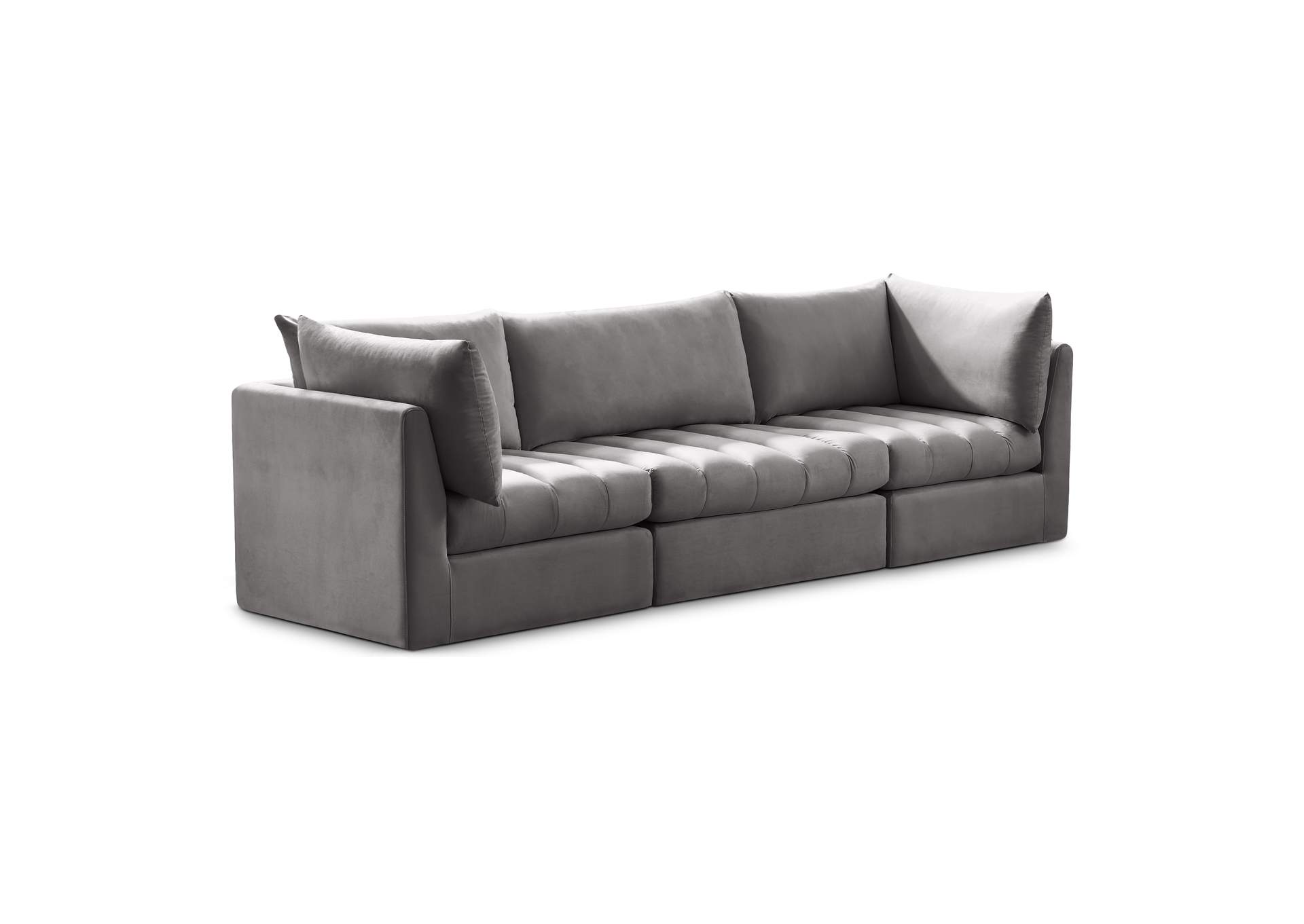 Jacob Grey Velvet Modular Sofa,Meridian Furniture