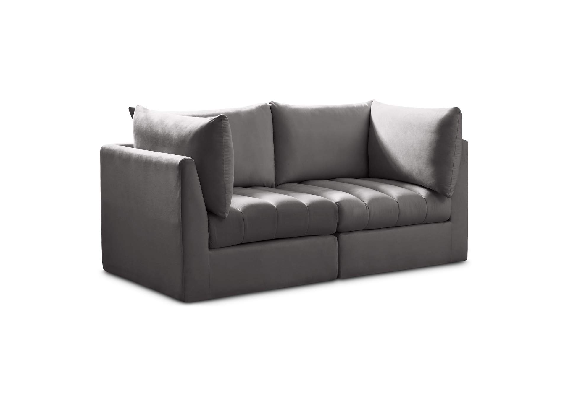 Jacob Grey Velvet Modular Sofa,Meridian Furniture