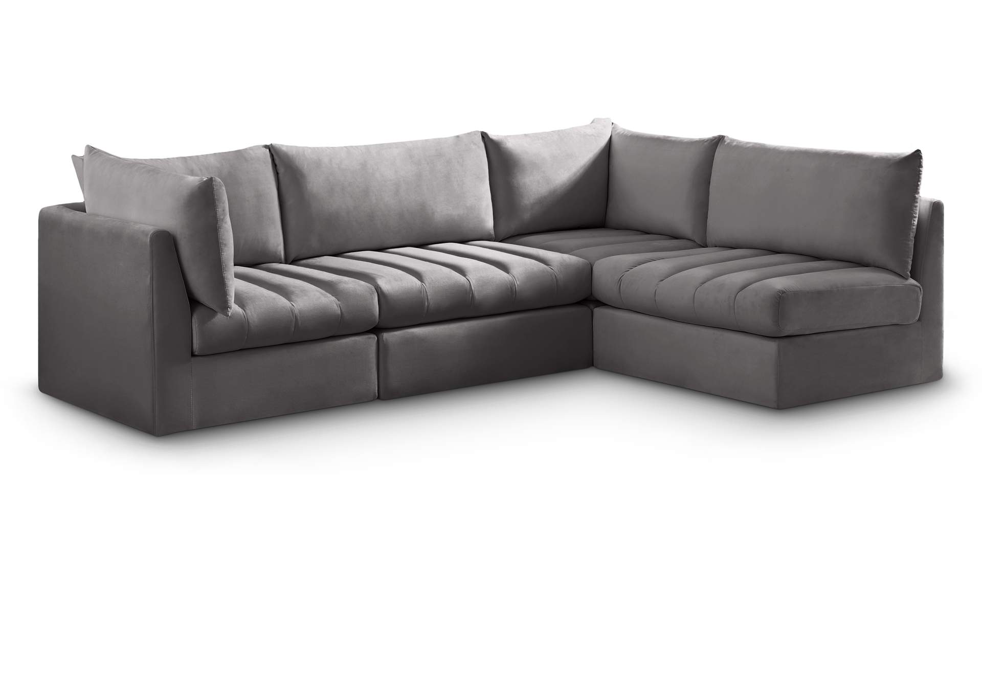 Jacob Grey Velvet Modular Sectional,Meridian Furniture