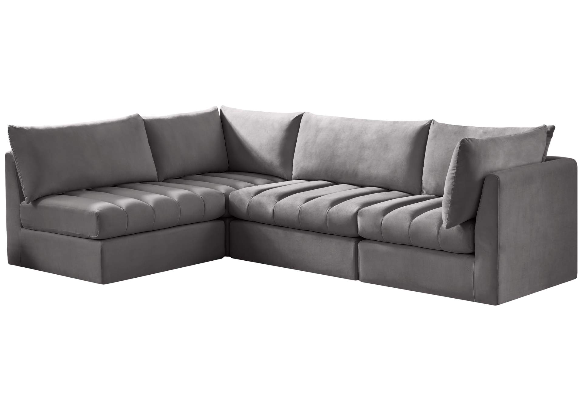 Jacob Grey Velvet Modular Sectional,Meridian Furniture