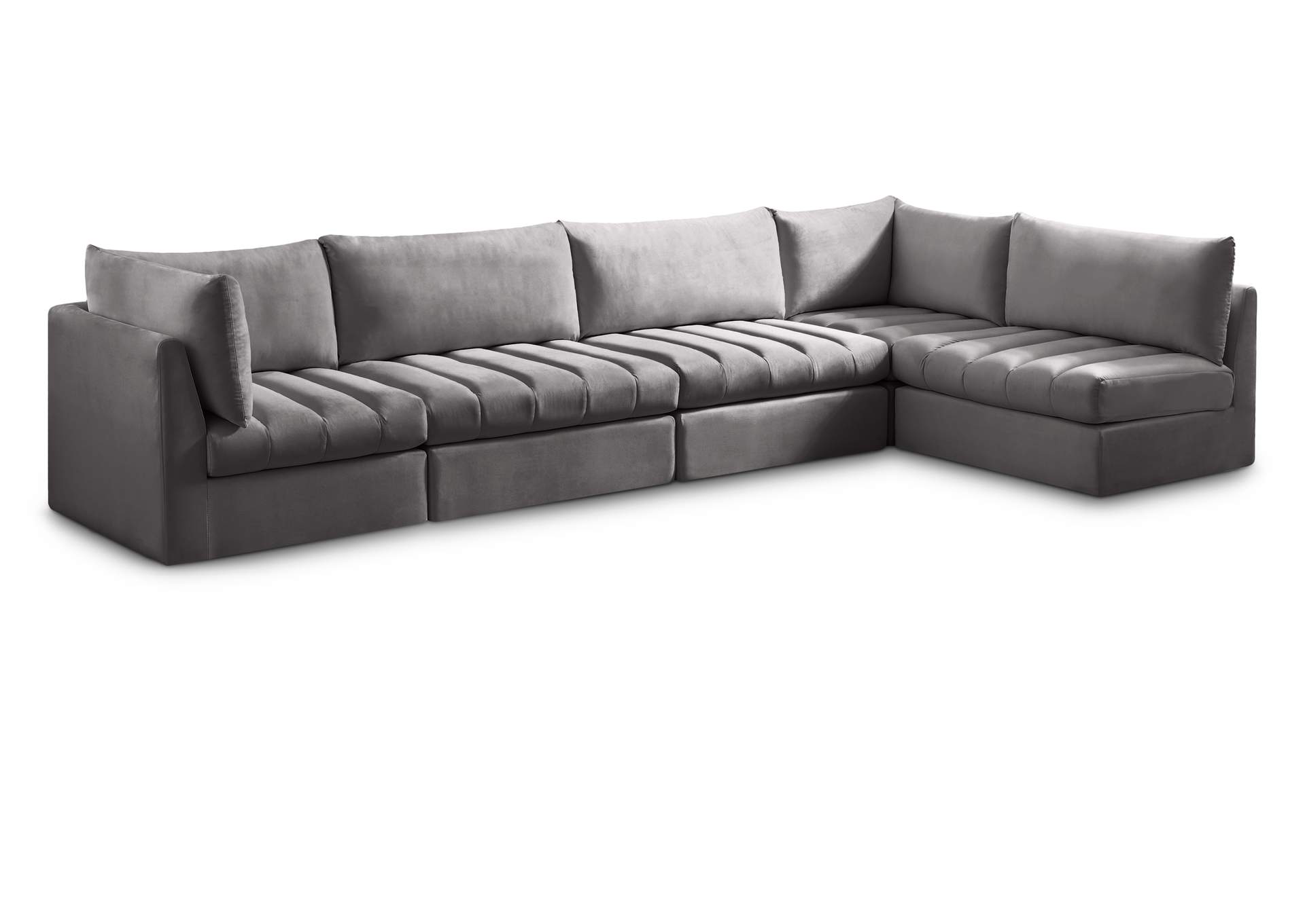 Jacob Grey Velvet Modular Sectional,Meridian Furniture