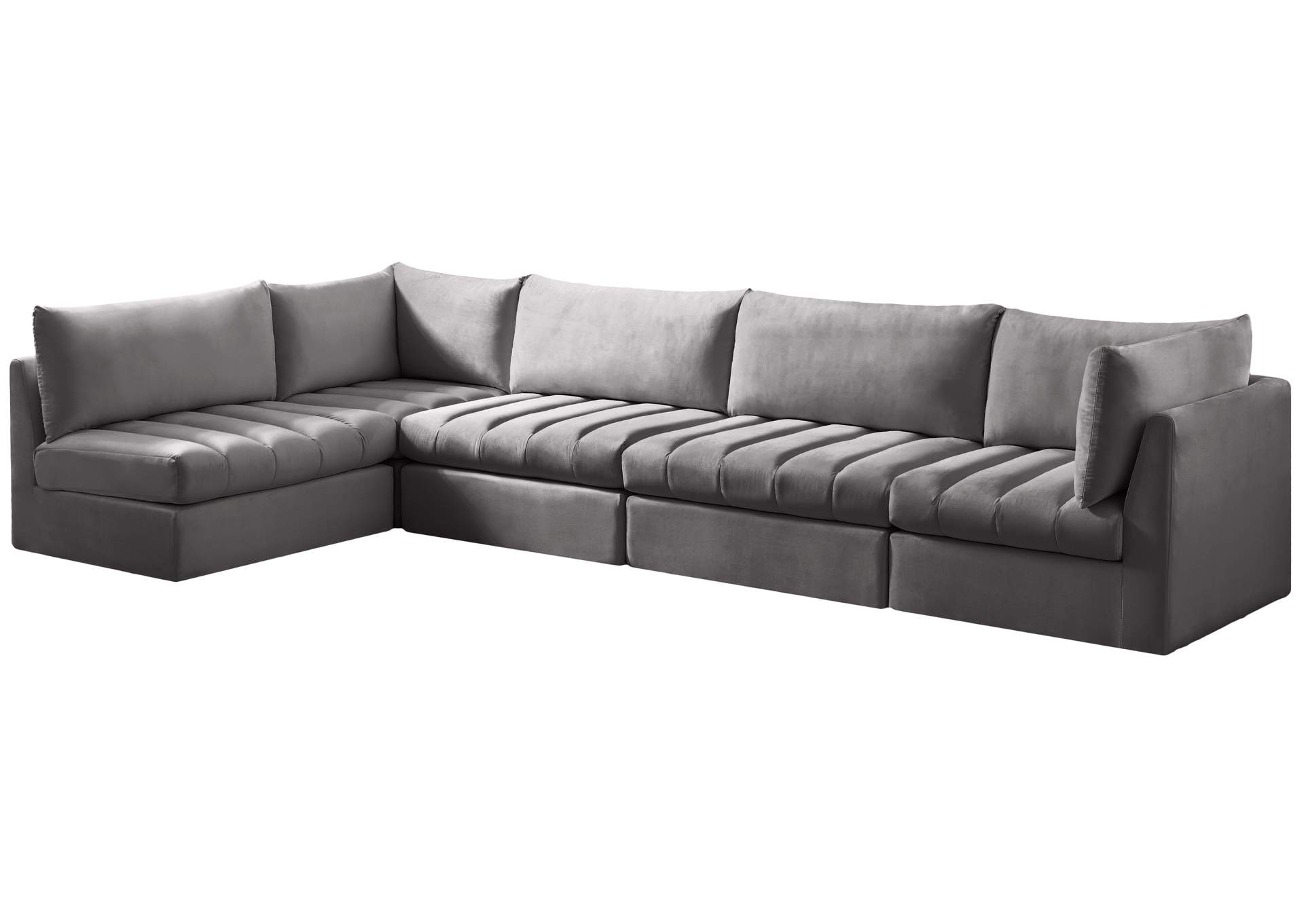 Jacob Grey Velvet Modular Sectional,Meridian Furniture