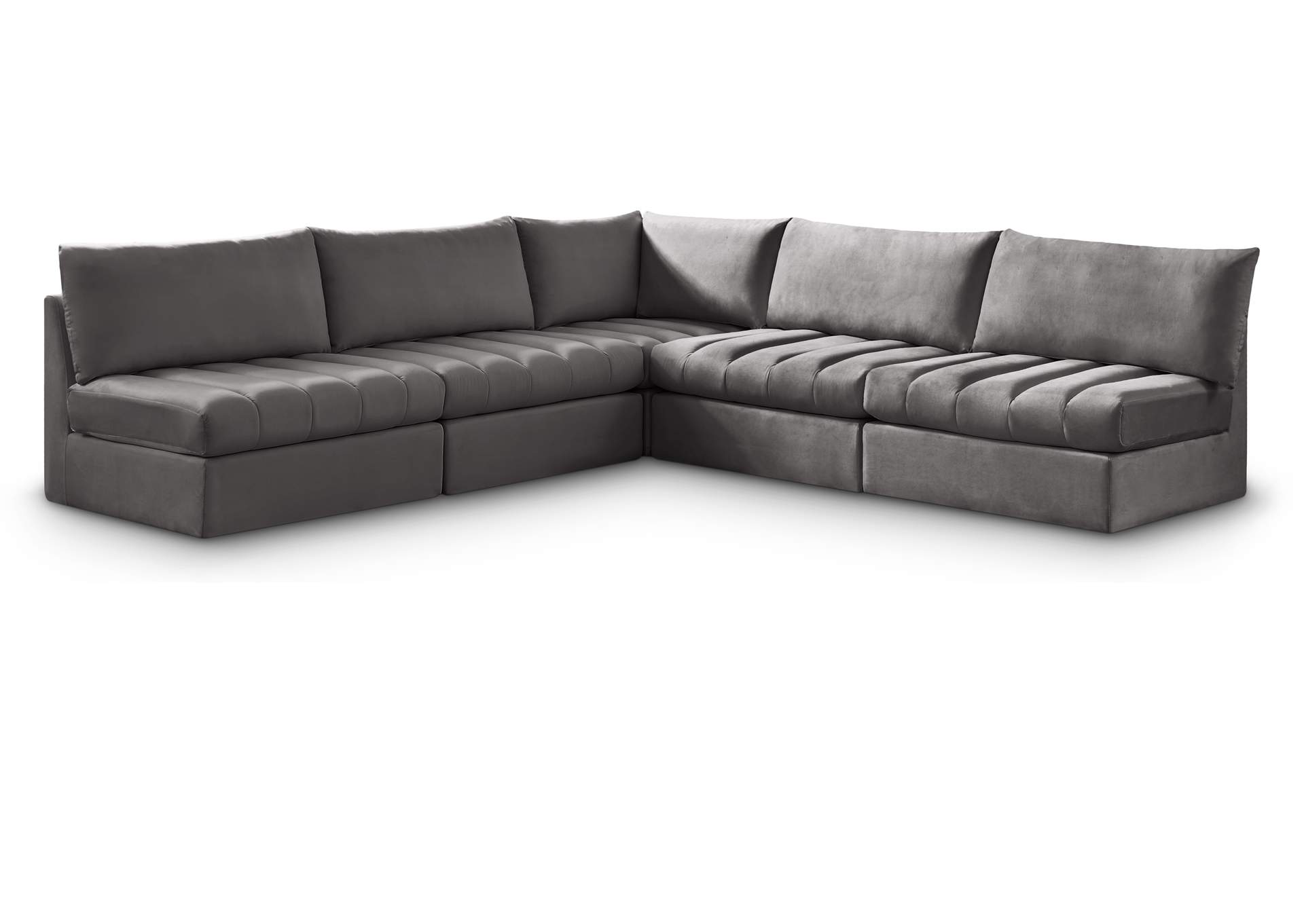 Jacob Grey Velvet Modular Sectional,Meridian Furniture