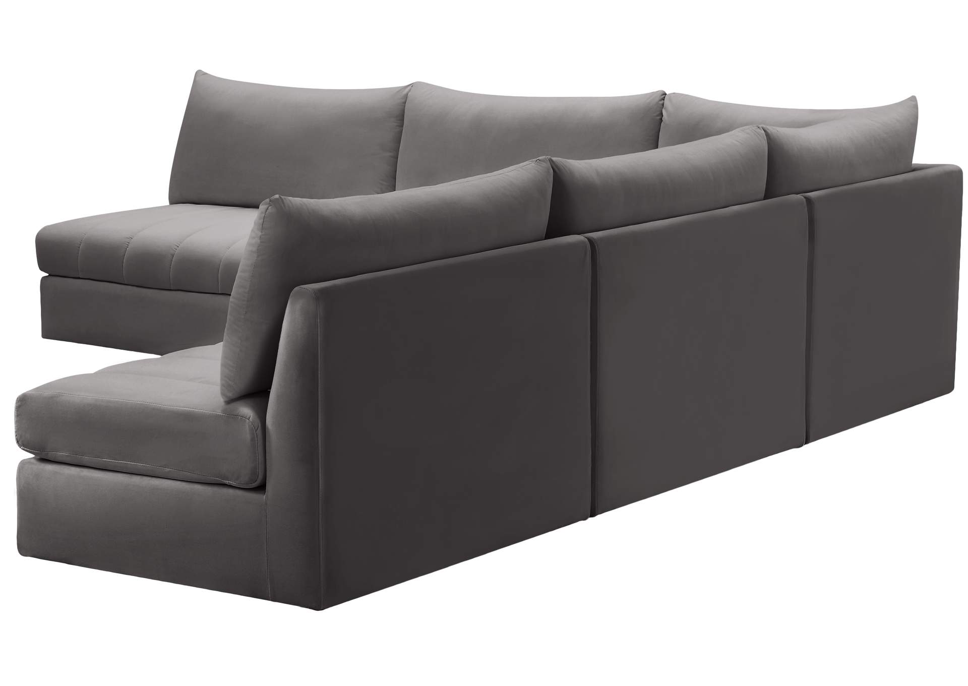 Jacob Grey Velvet Modular Sectional,Meridian Furniture