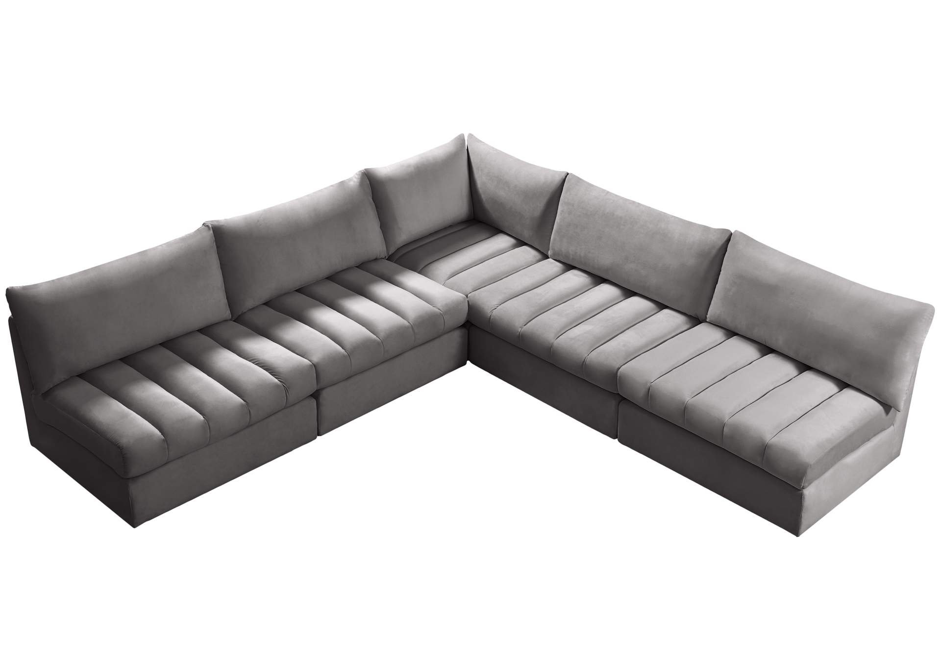 Jacob Grey Velvet Modular Sectional,Meridian Furniture