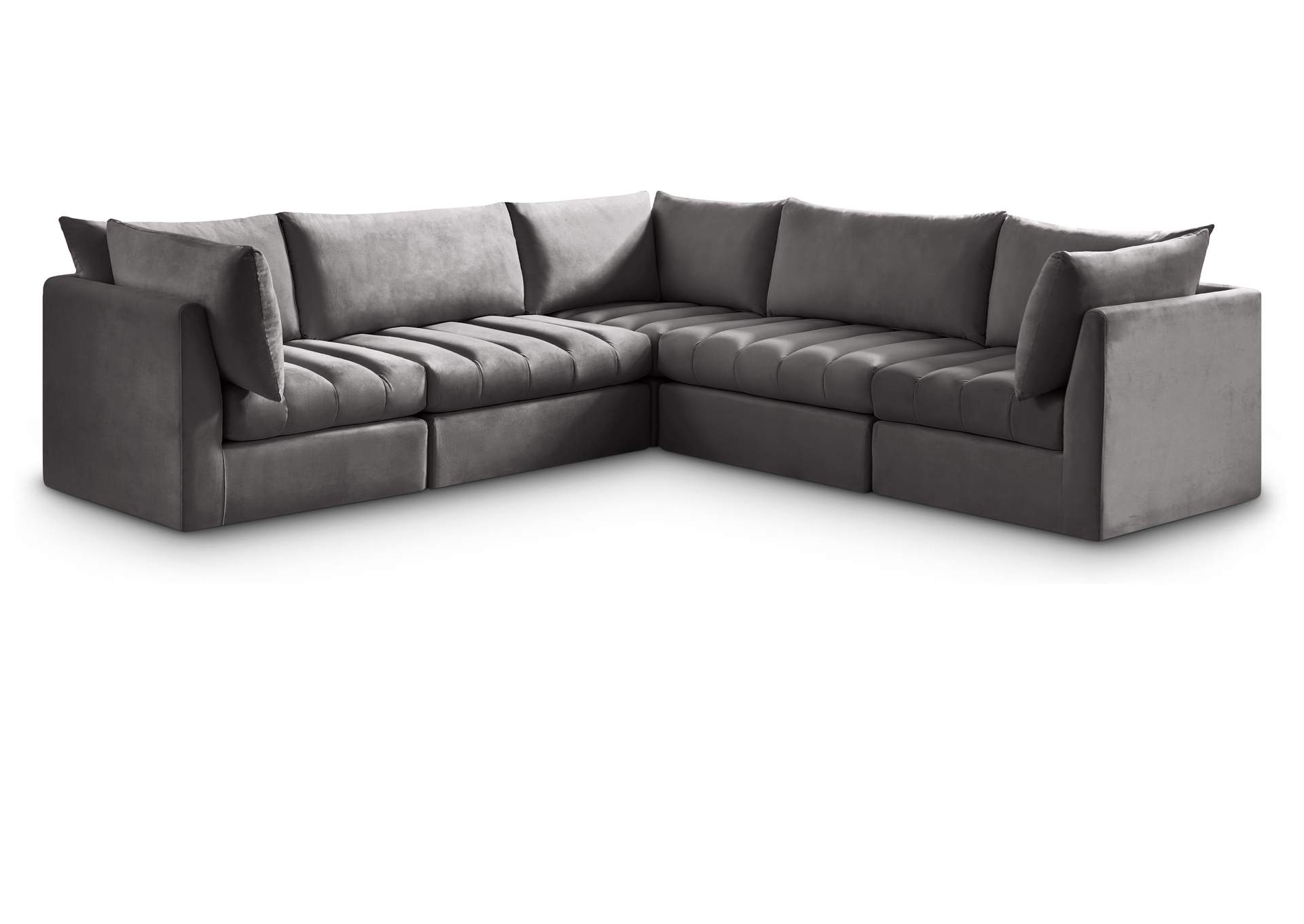 Jacob Grey Velvet Modular Sectional,Meridian Furniture