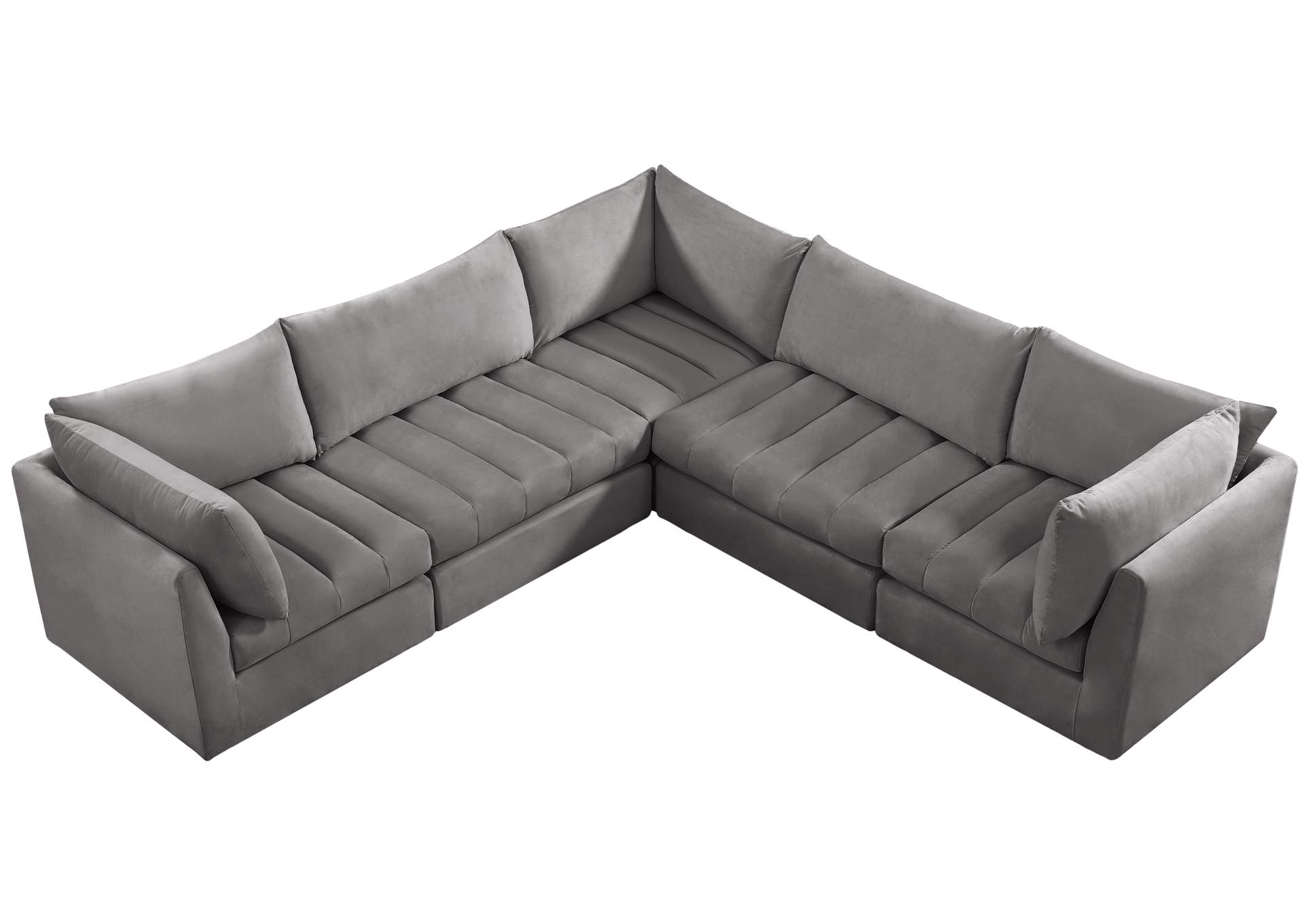 Jacob Grey Velvet Modular Sectional,Meridian Furniture