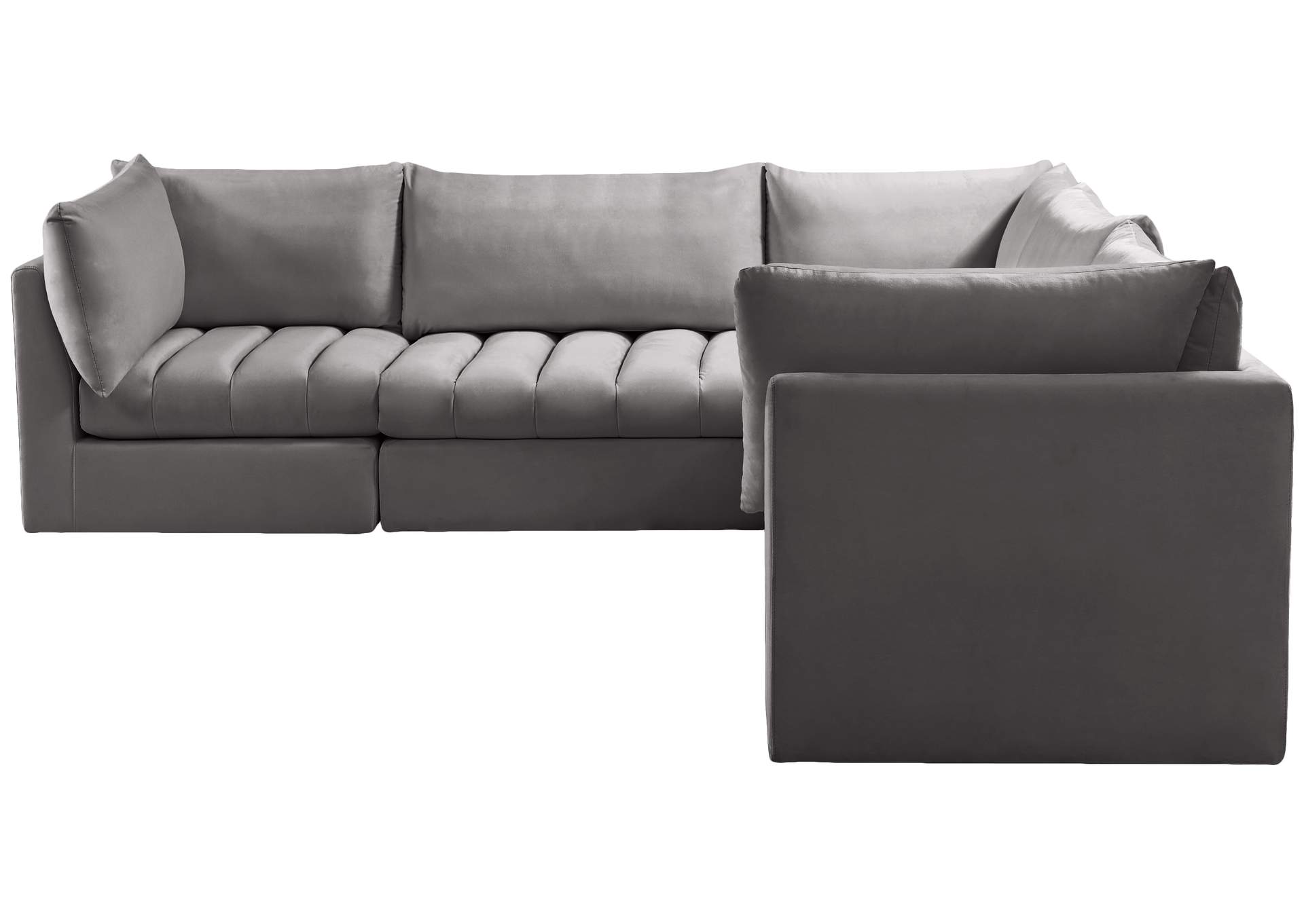 Jacob Grey Velvet Modular Sectional,Meridian Furniture