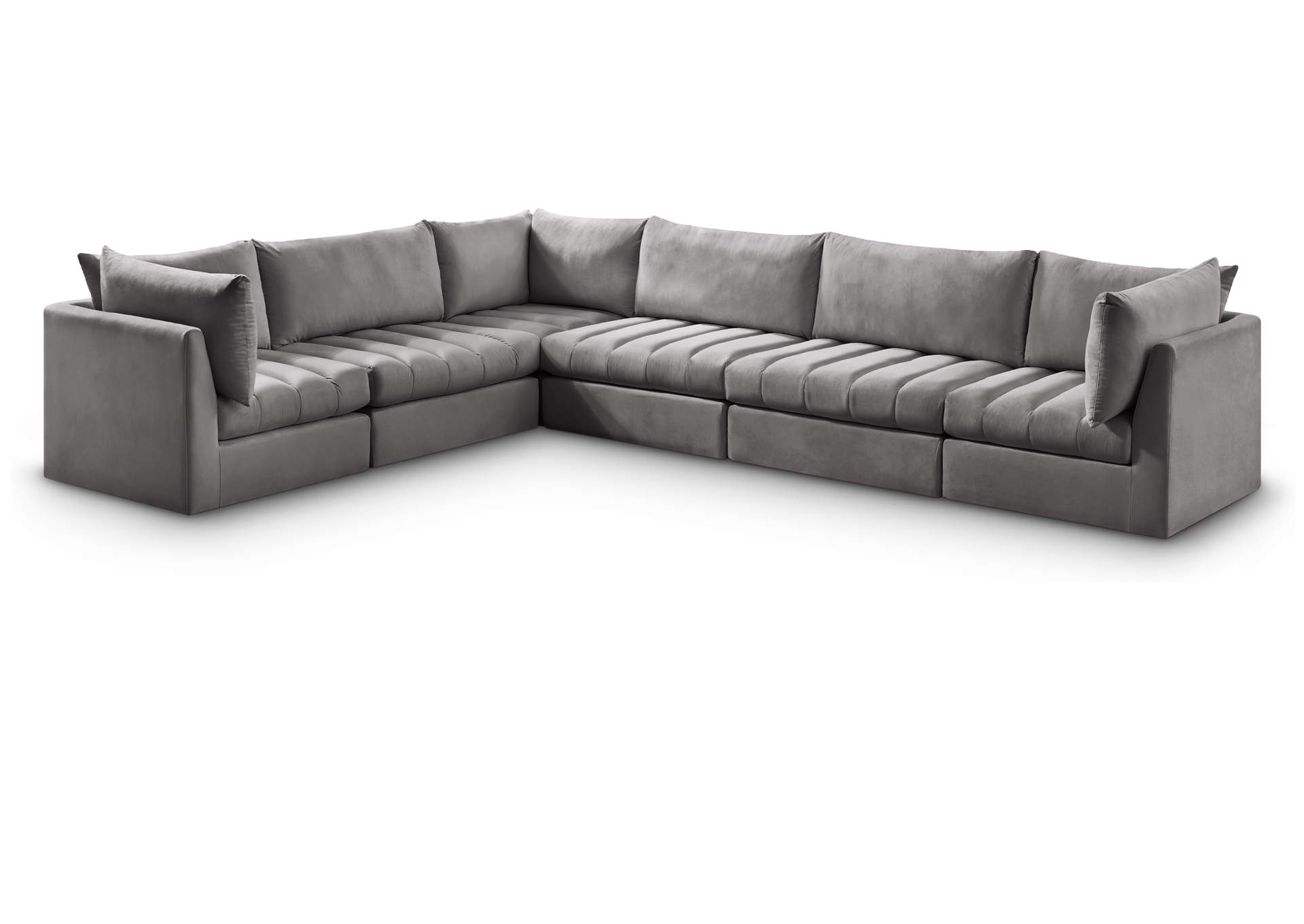 Jacob Grey Velvet Modular Sectional,Meridian Furniture