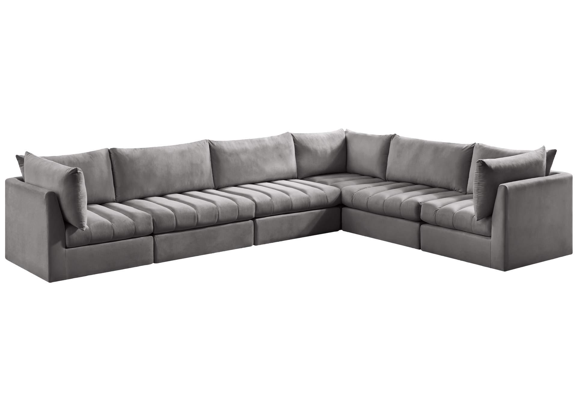 Jacob Grey Velvet Modular Sectional,Meridian Furniture