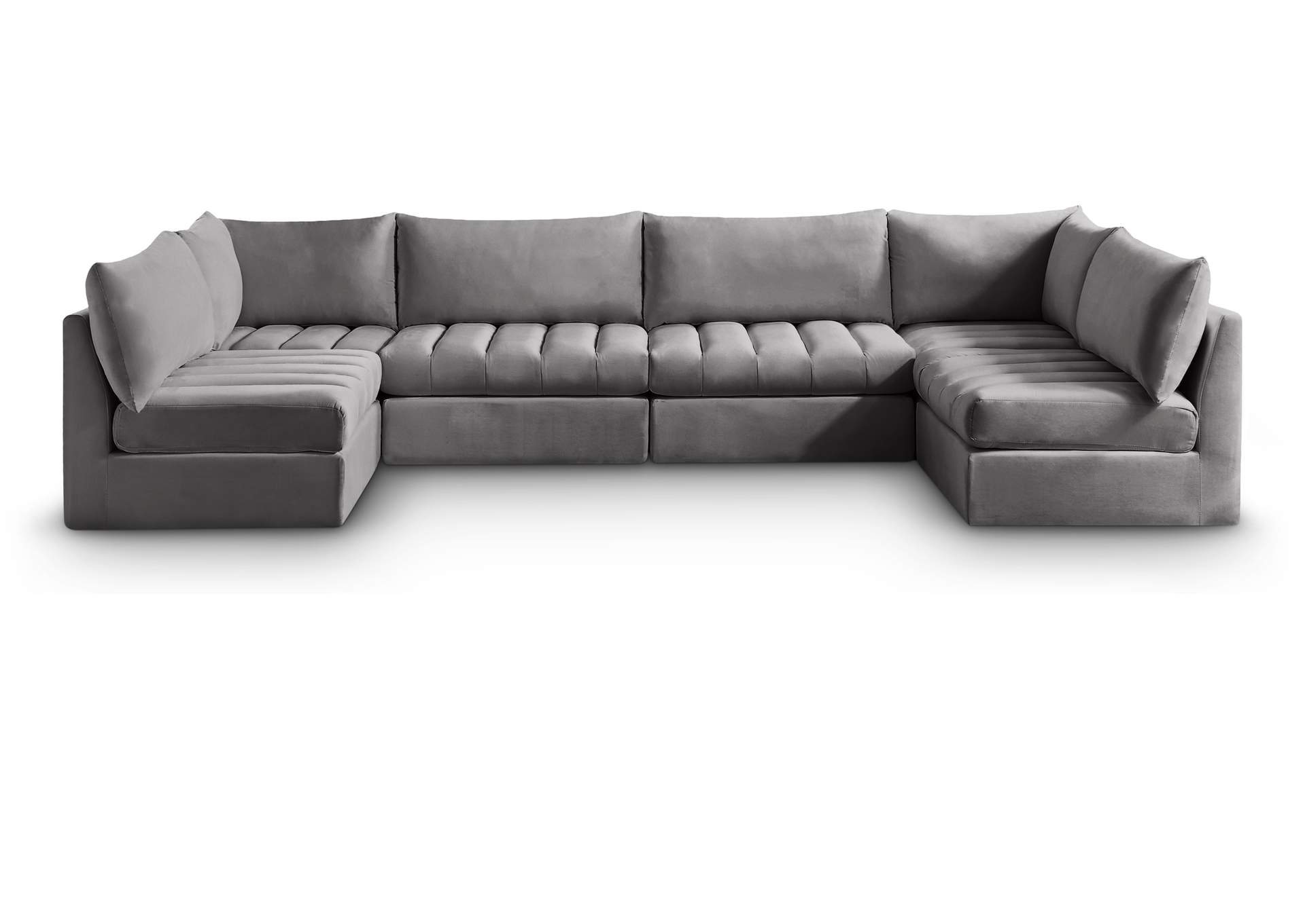 Jacob Grey Velvet Modular Sectional,Meridian Furniture