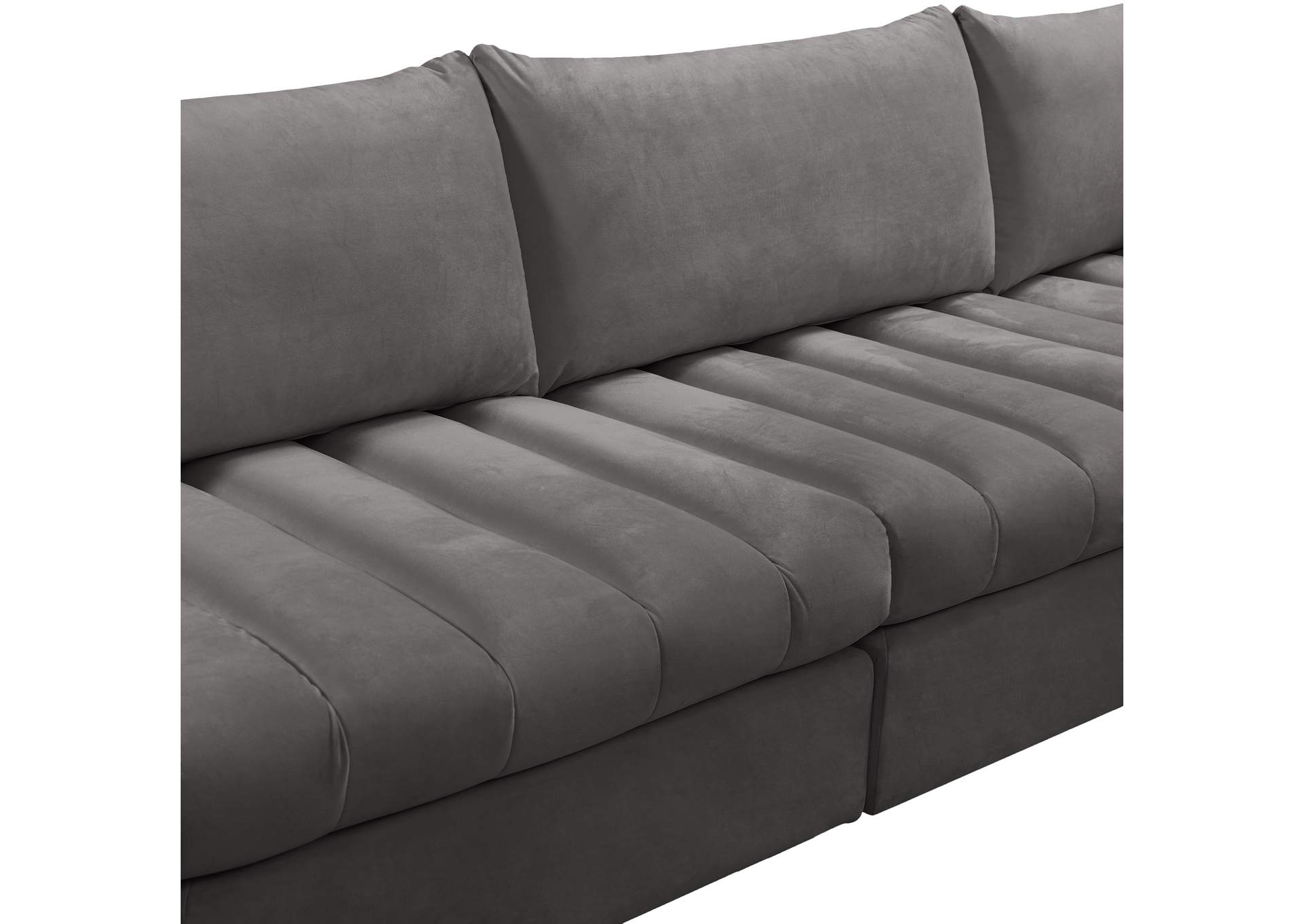 Jacob Grey Velvet Modular Sectional,Meridian Furniture