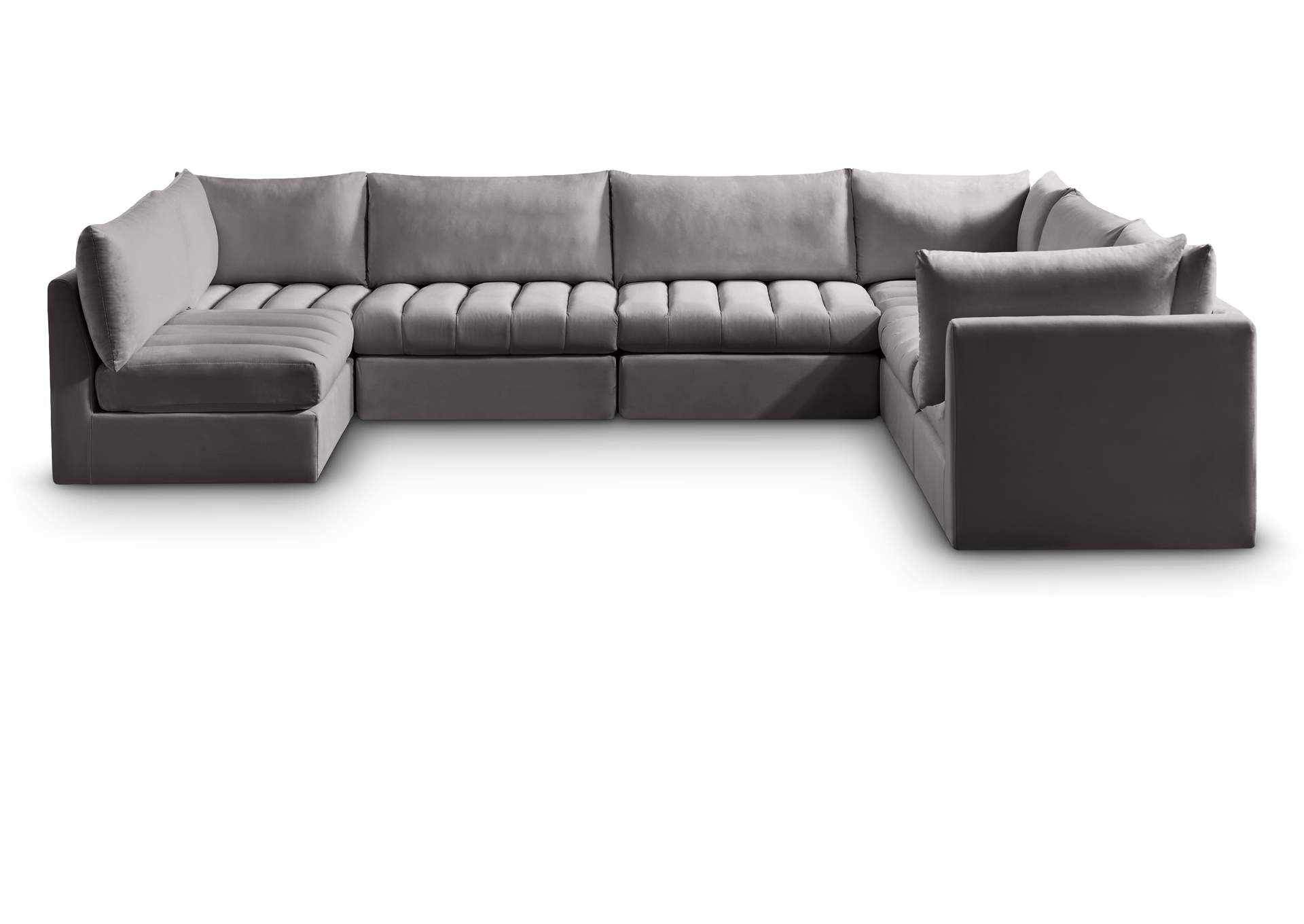 Jacob Grey Velvet Modular Sectional,Meridian Furniture