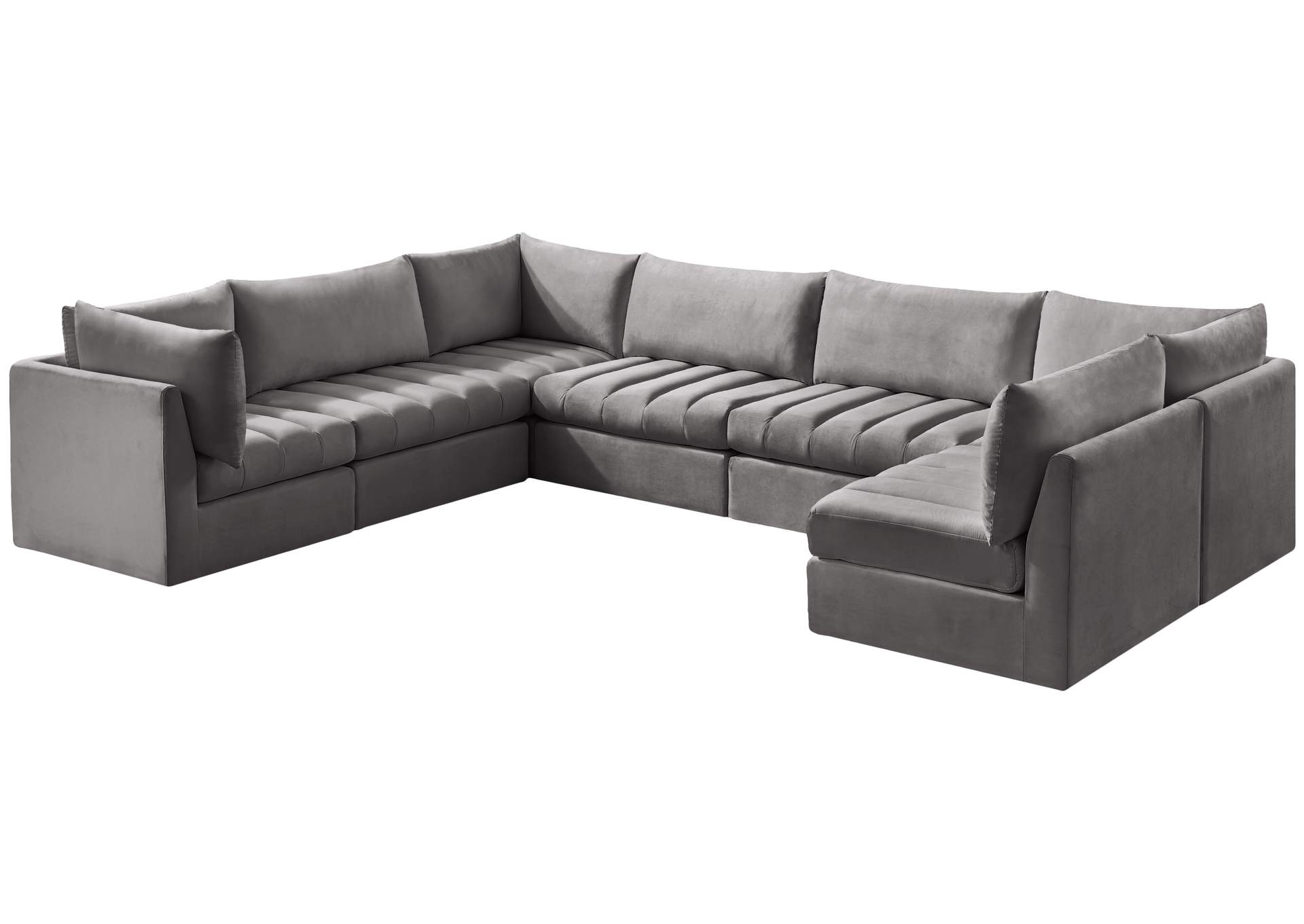 Jacob Grey Velvet Modular Sectional,Meridian Furniture