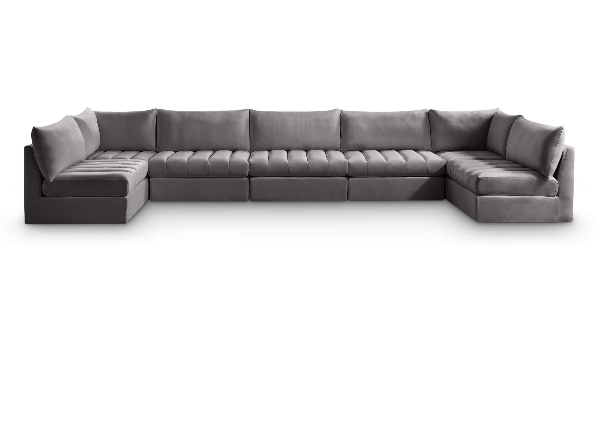 Jacob Grey Velvet Modular Sectional,Meridian Furniture