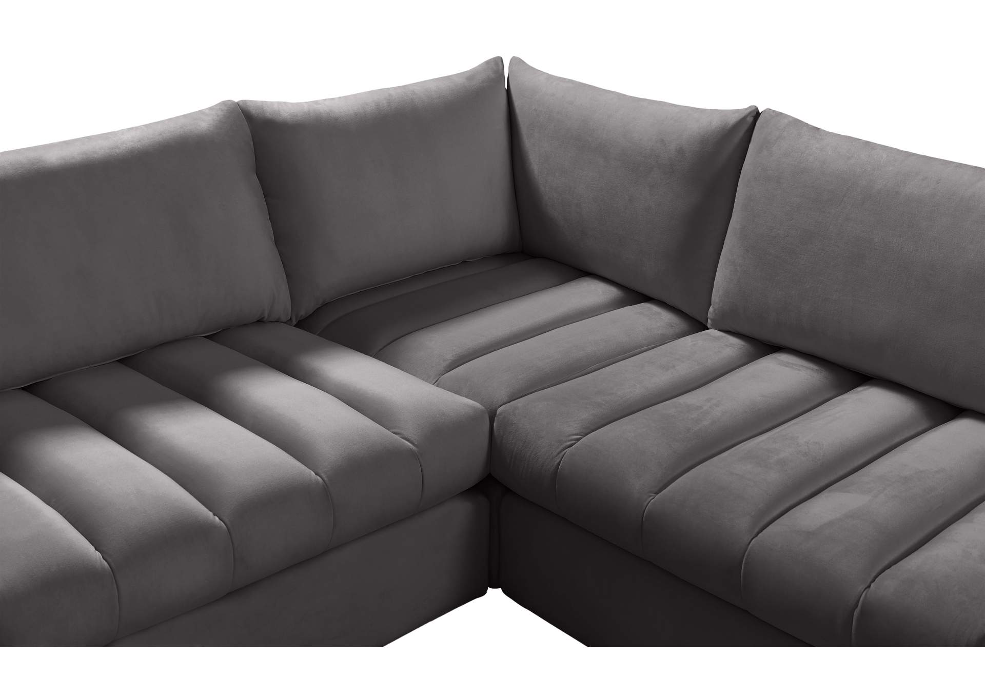 Jacob Grey Velvet Modular Sectional,Meridian Furniture