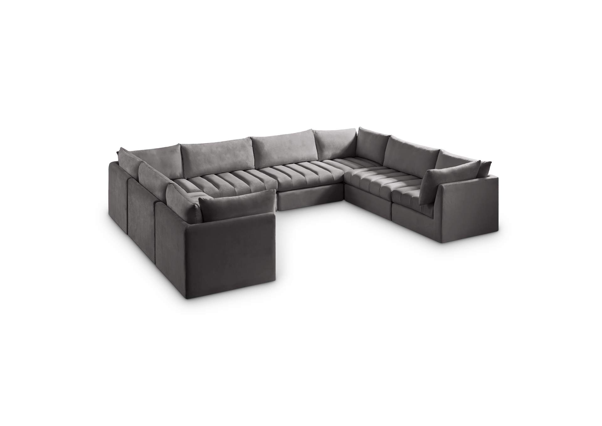 Jacob Grey Velvet Modular Sectional,Meridian Furniture