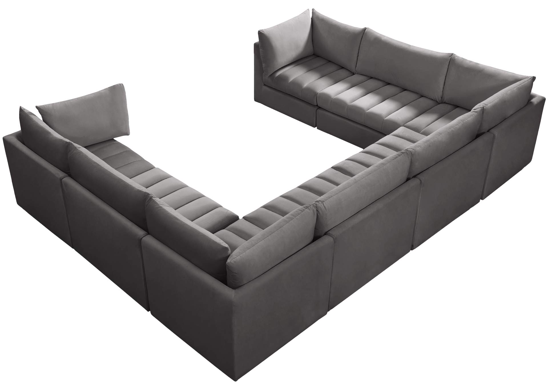 Jacob Grey Velvet Modular Sectional,Meridian Furniture