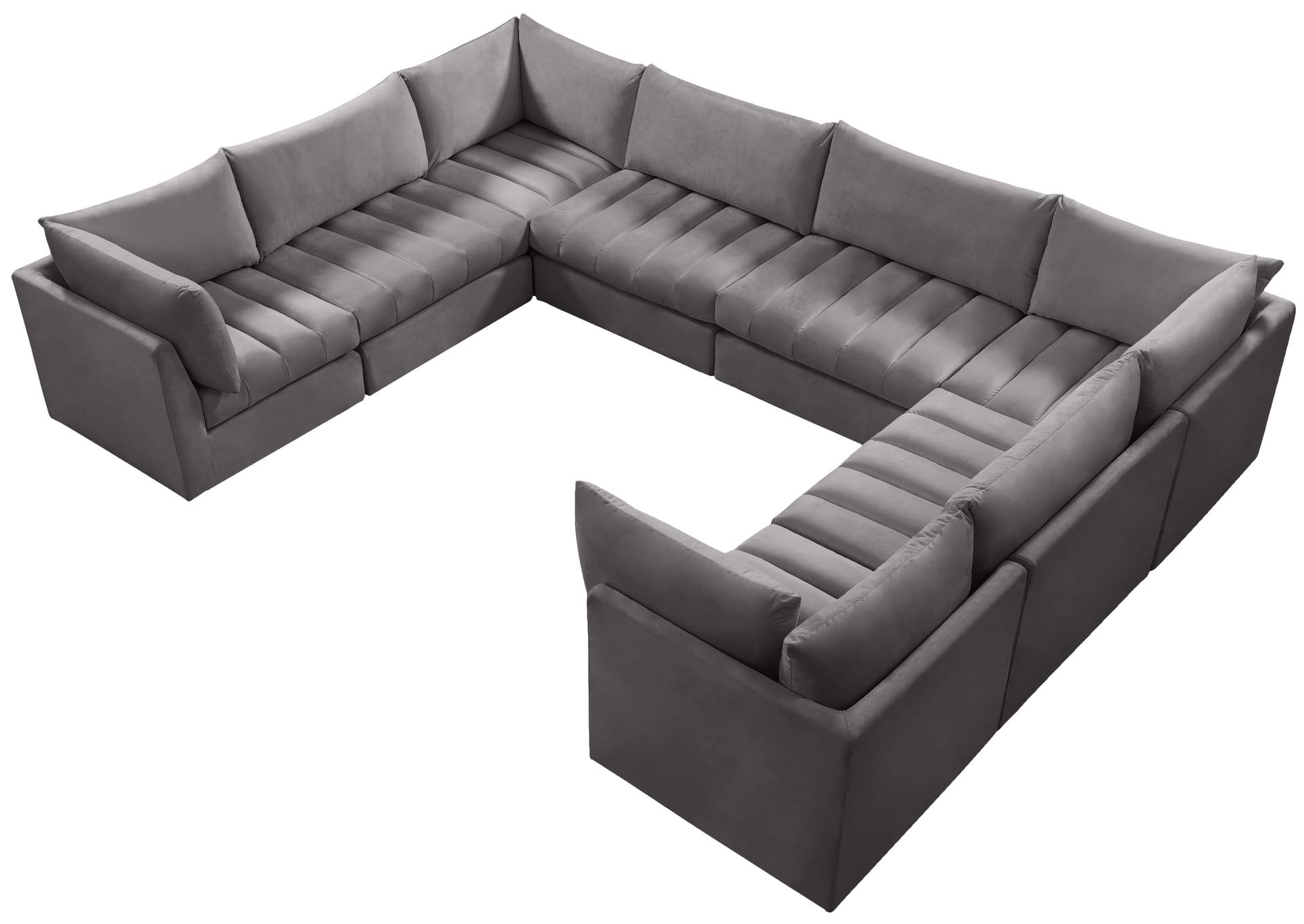 Jacob Grey Velvet Modular Sectional,Meridian Furniture