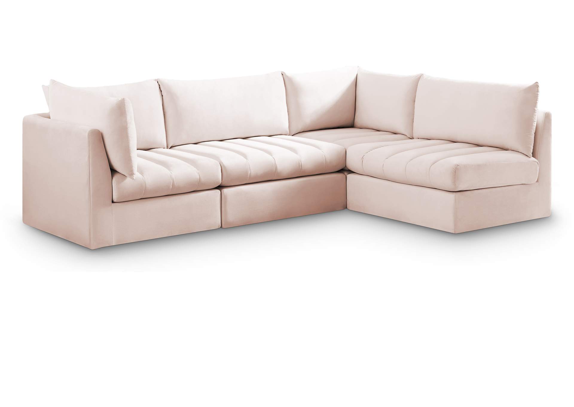 Jacob Pink Velvet Modular Sectional,Meridian Furniture