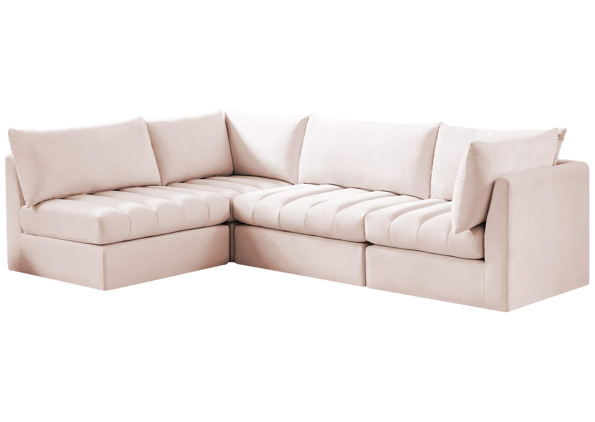 Jacob Pink Velvet Modular Sectional,Meridian Furniture