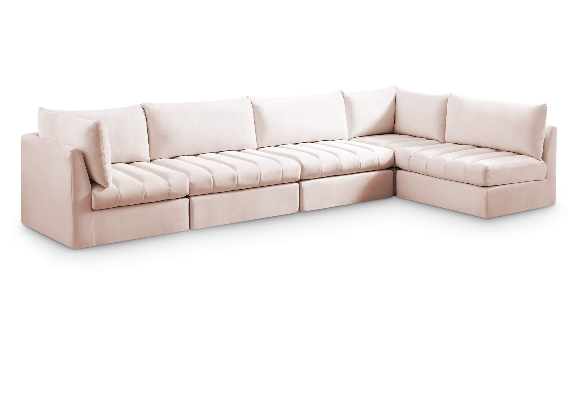 Jacob Pink Velvet Modular Sectional,Meridian Furniture