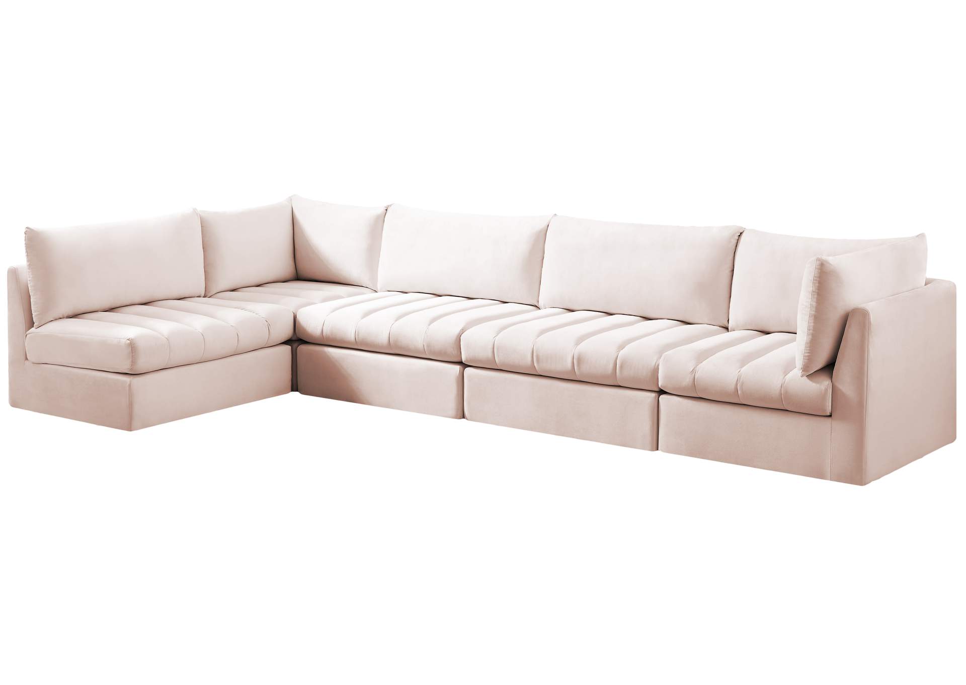 Jacob Pink Velvet Modular Sectional,Meridian Furniture